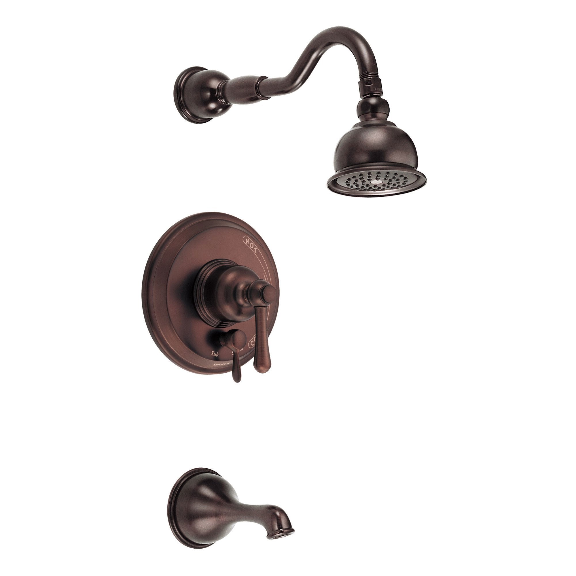 Danze Opulence Oil Rubbed Bronze Single Handle Tub and Shower Faucet with Rough-in Valve - Premium Bathroom Fixture for Modern Homes & Spa-Like Shower Experience