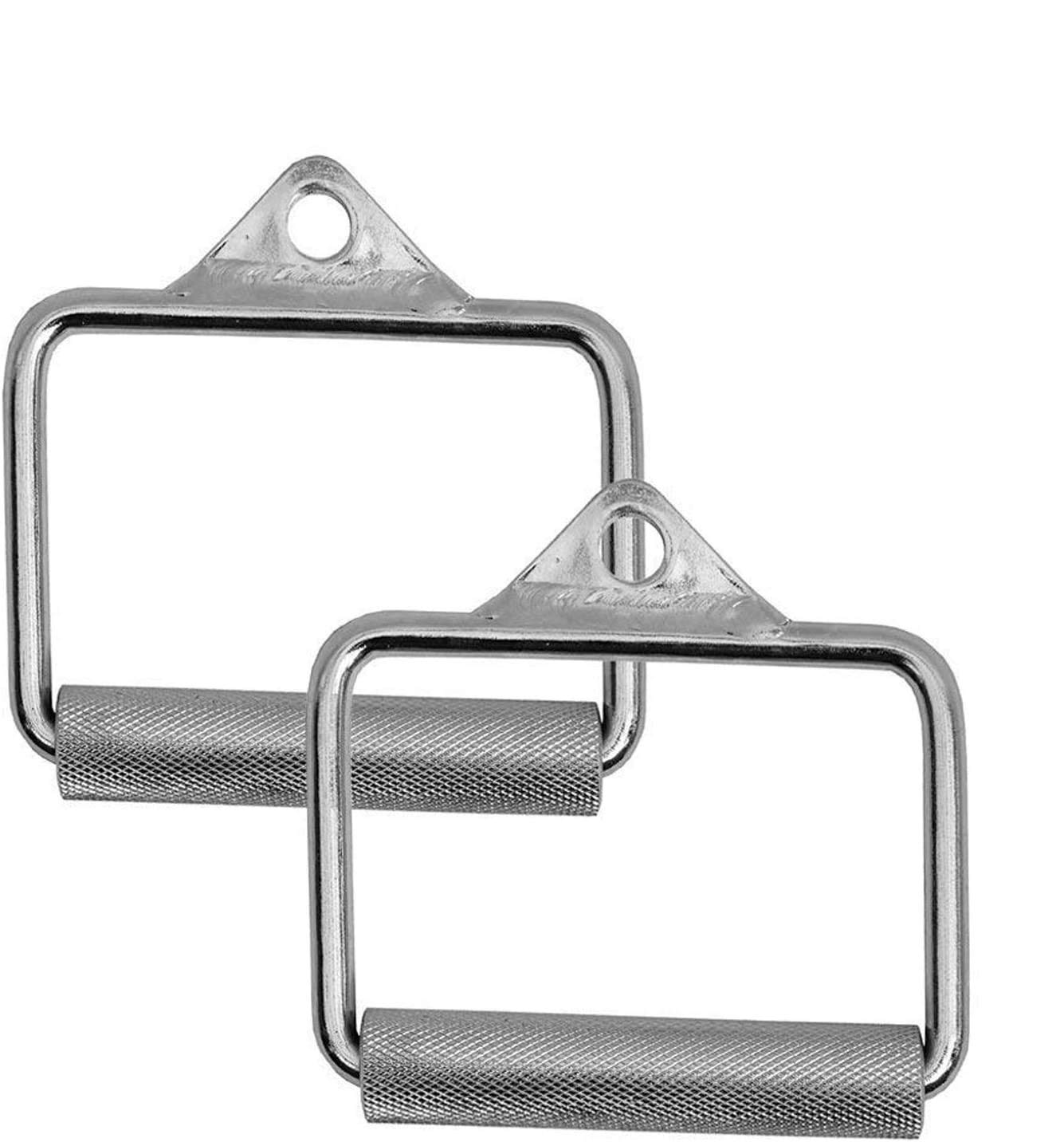 FITNESS MANIAC USA Home Gym Cable Attachment Handle - Chrome Press Down & Pull Down Bar for Strength Training - Perfect for Lat Pulldown, Tricep Pushdown & Back Workouts