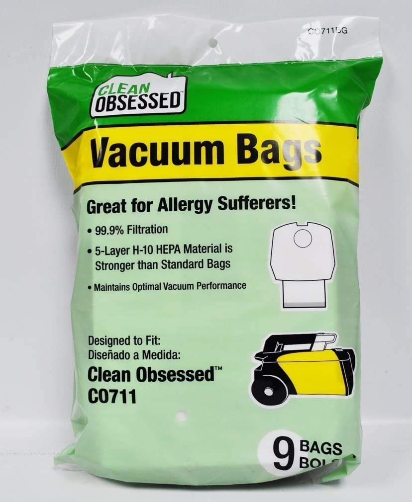 Clean Obsessed CO711 HEPA Vacuum Bags - 27 Pack | Premium Filtration for Dust Mites, Pet Hair & Allergens | Compatible with Most Canister Vacuums | Ideal for Allergy Sufferers & Pet Owners