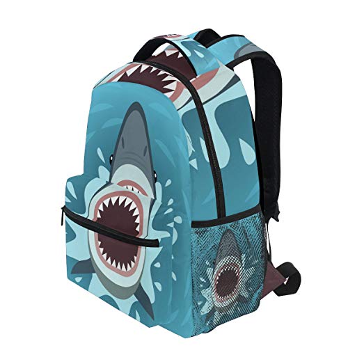 ALAZA Ocean Shark Fish Backpack - Waterproof Daypack for College, School, Travel & Outdoor Adventures - Perfect for Beach Trips, Hiking & Daily Commute