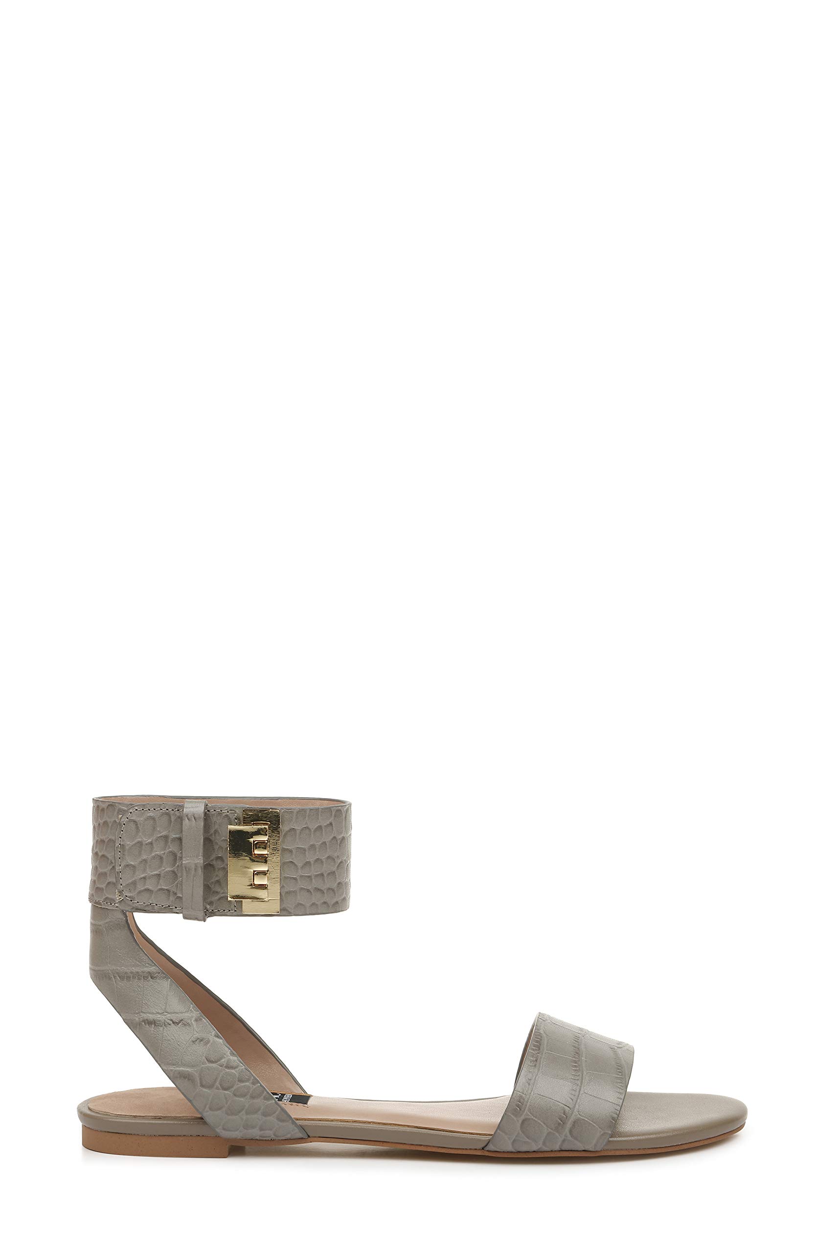 Zac Posen Women's Comfortable Flat Sandals with Adjustable Velcro Ankle Strap - Slip On Mule Shoes for Casual Wear, Beach & Summer Outfits