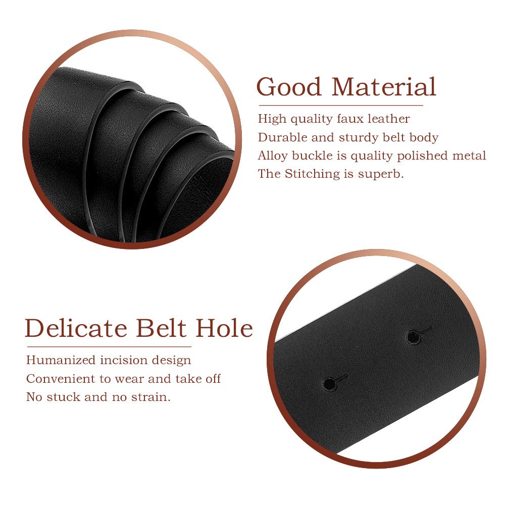Women's Stylish PU Leather Belt with Double O Ring - Soft Faux Leather Waist Belt for Jeans, Dresses & Fashion Outfits | Perfect for Casual, Office & Evening Wear