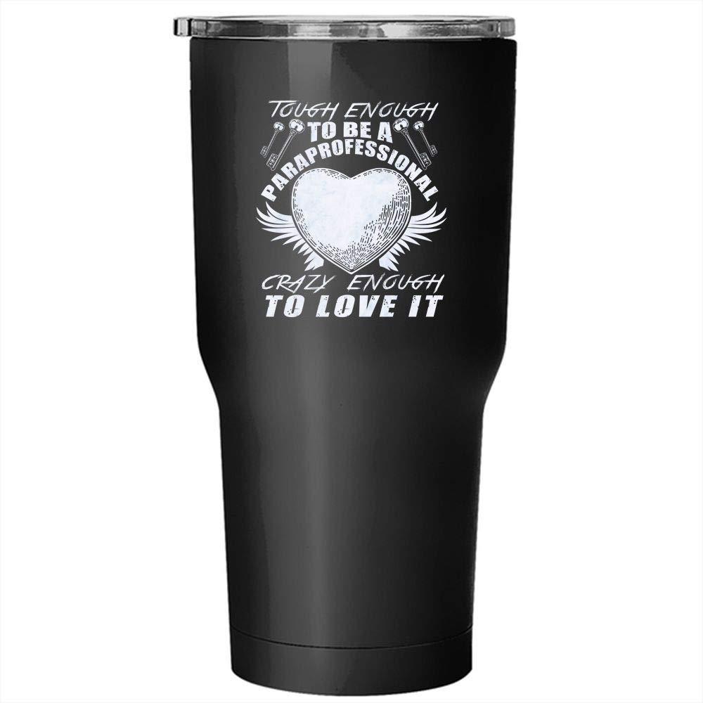 30 oz Stainless Steel Insulated Tumbler - Black Paraprofessional Travel Mug, Leak Proof & Durable for Work, Gym & Outdoor Adventures