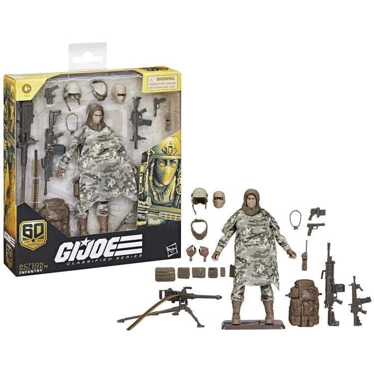 G.I. Joe 60th Anniversary Classified Series Action Figure - Infantry Soldier Collectible Toy for Adults & Kids | Military Display, Gift for Collectors, Action Play Scenes