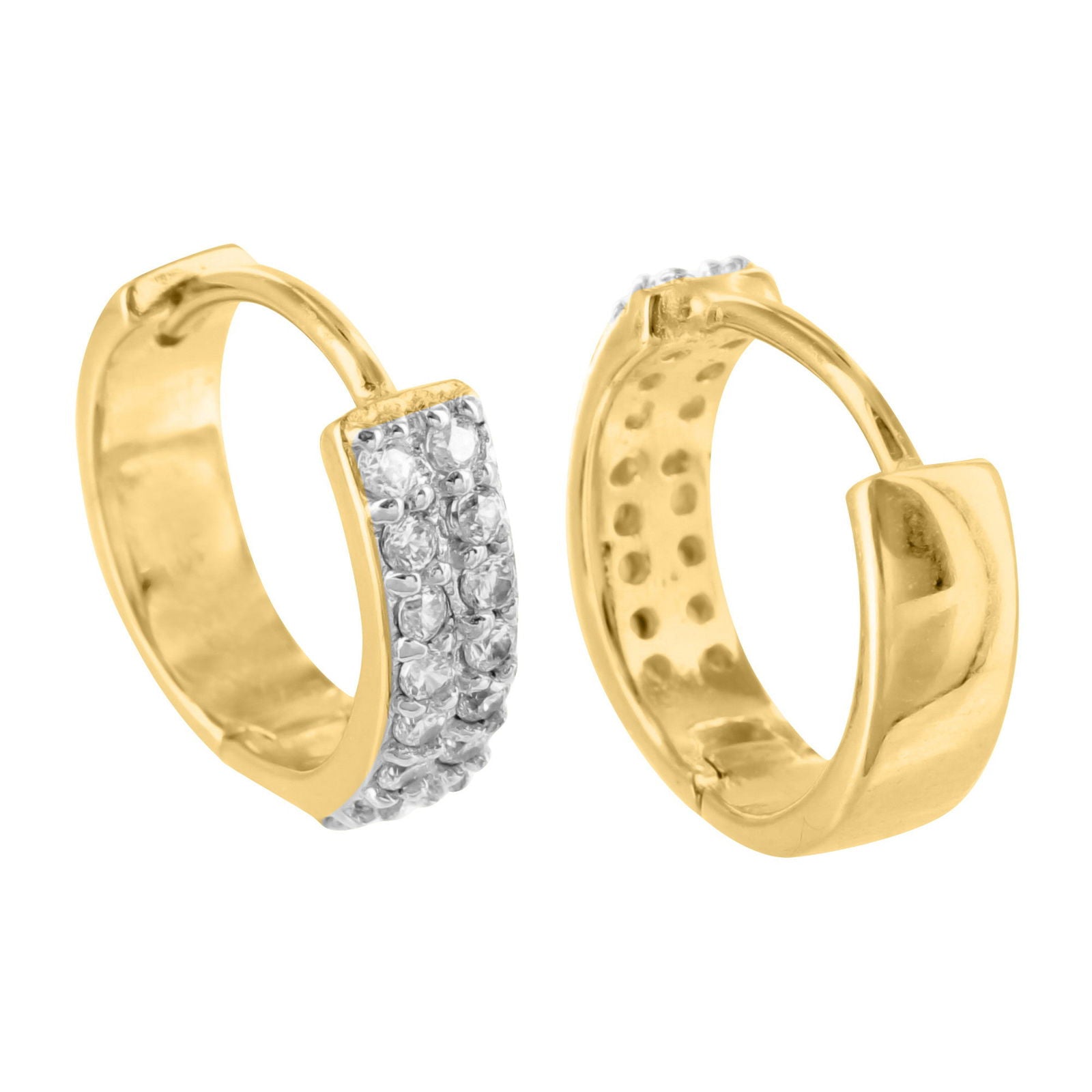 Lab Grown Diamond 14K Gold Plated 925 Sterling Silver Hoop Earrings for Women - Perfect for Everyday Wear, Parties & Special Occasions