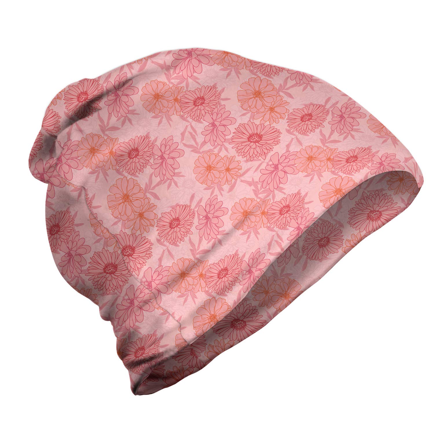 Ambesonne Unisex Beanie - Floral & Romantic Winter Hat for Men & Women - Perfect for Hiking, Camping & Outdoor Activities in Cold Weather