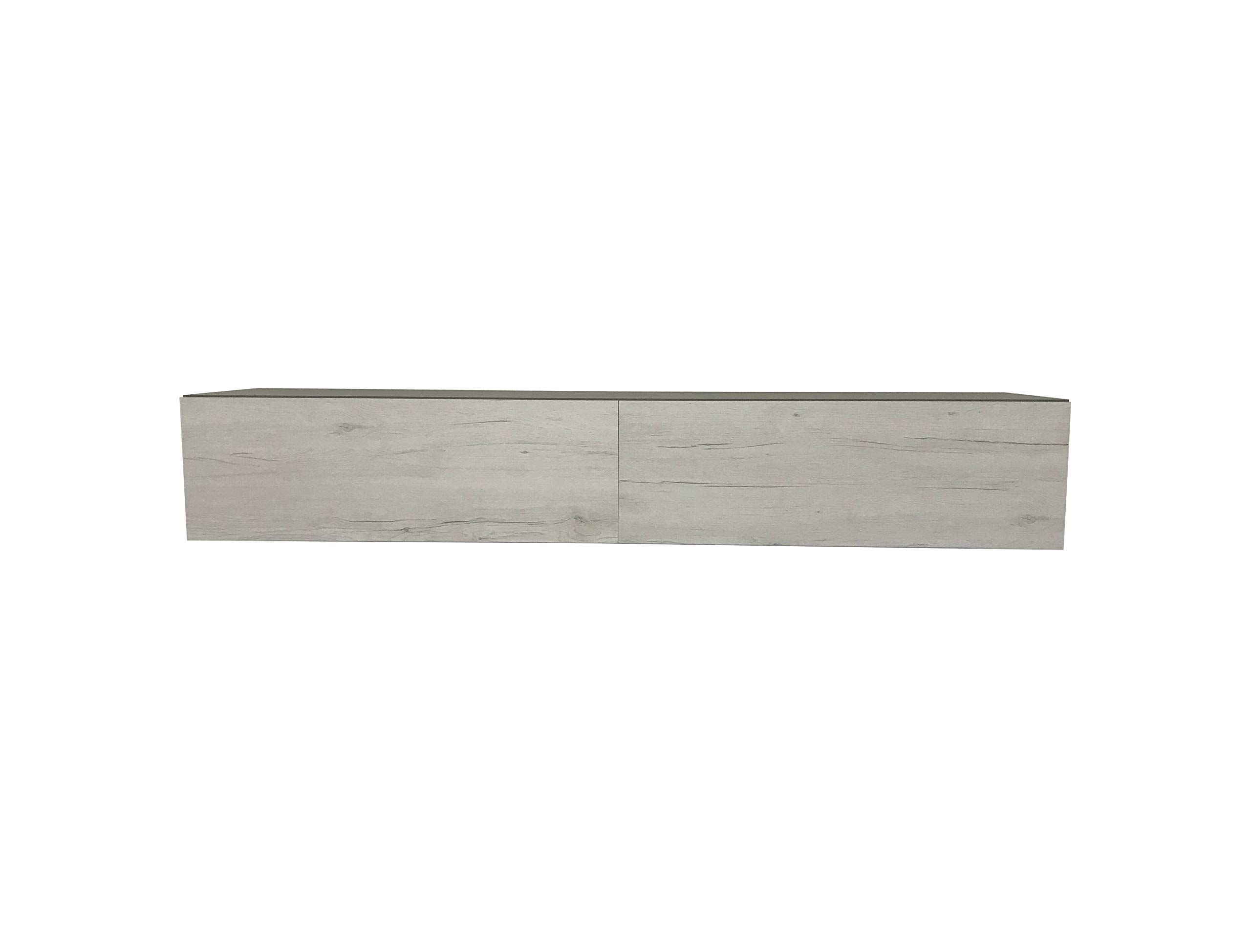 VIGO High Gloss TV Stand for Living Room - Modern Entertainment Center with Storage (Slate Grey/White Monaco) - Perfect for Flat Screen TVs, Gaming Consoles & Home Theater Setup