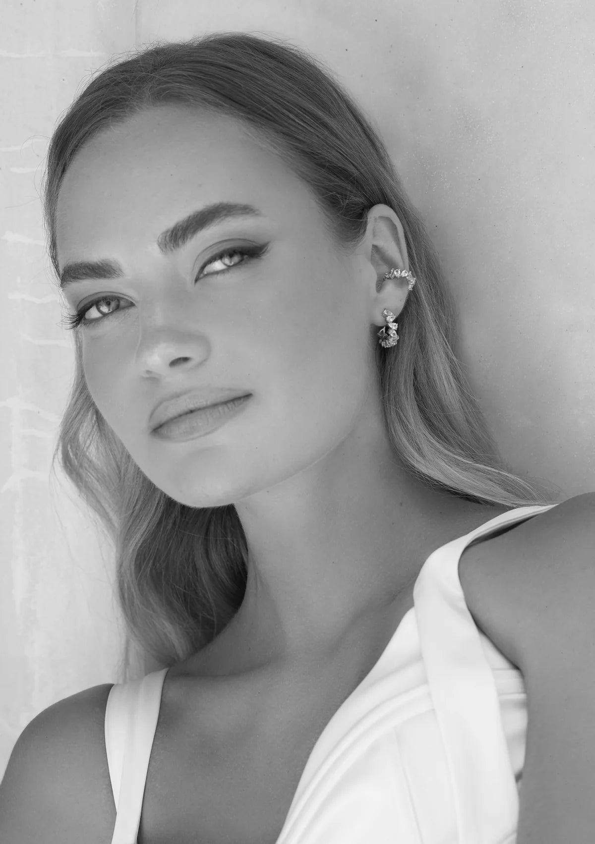 Lola Knight Olivia Crystal Bridal Hoop Earrings - Sterling Silver Wedding Jewelry for Brides, Bridesmaids & Formal Occasions