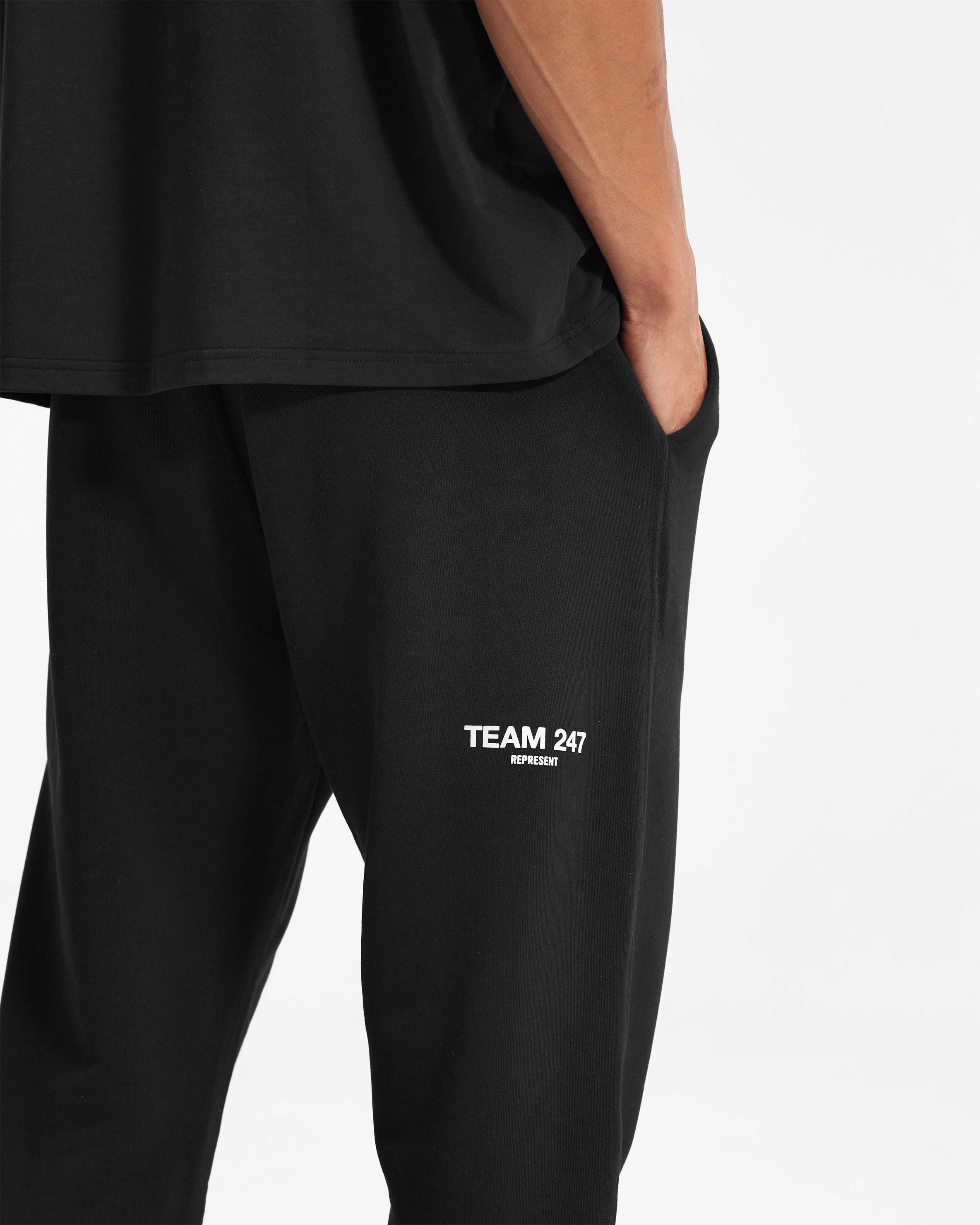 Team 247 Men's Black Sweatpants - Comfortable Joggers for Gym, Lounge & Casual Wear