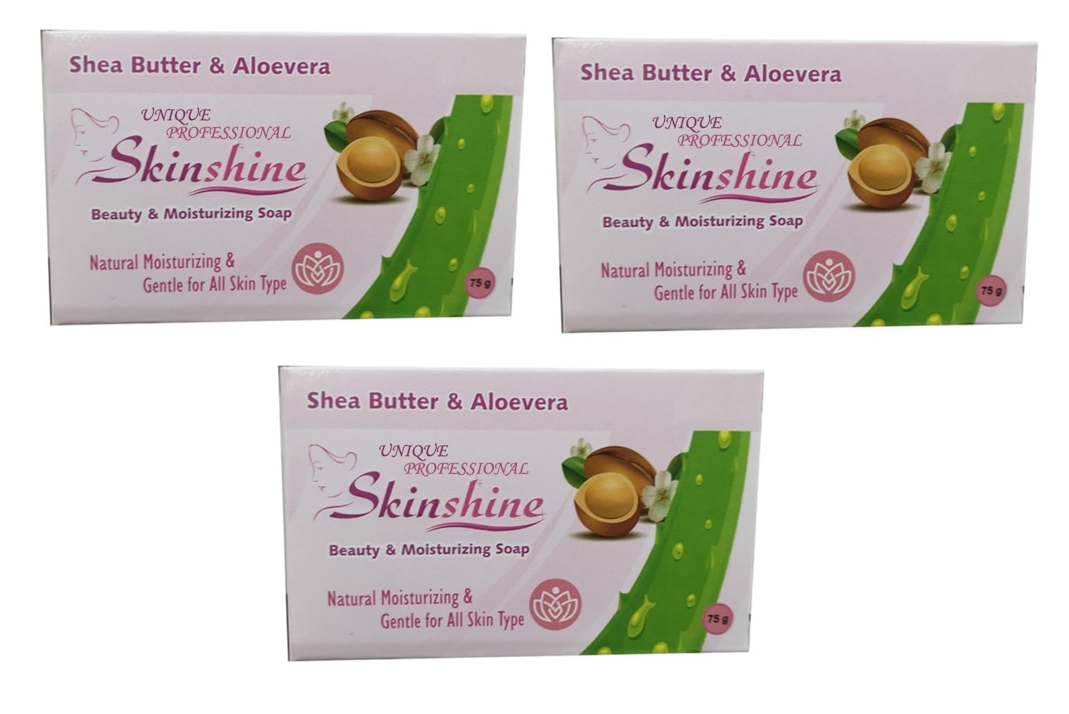 **Natural Shea Butter & Aloe Vera Beauty Soap - Moisturizing & Gentle for All Skin Types - 75g (Pack of 3) - Perfect for Dry Skin, Sensitive Skin & Daily Skincare Routine**