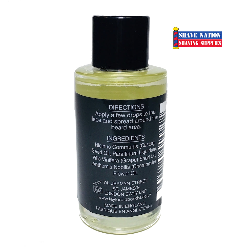 Taylor of Old Bond Street Chamomile Shave Oil - Premium Men's Shaving Oil for Sensitive Skin, Natural Ingredients, Smooth Shave - Perfect for Daily Grooming & Travel
