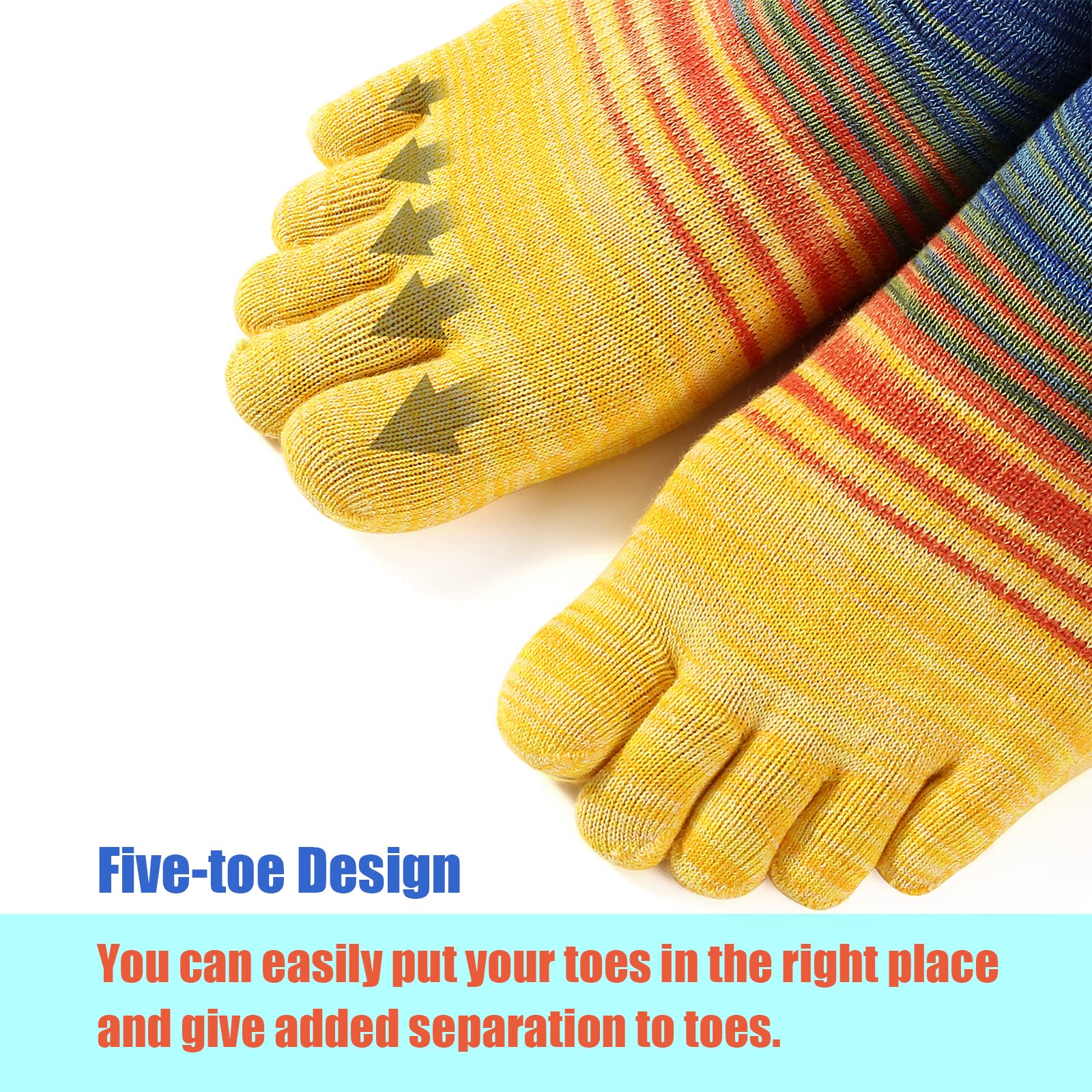 Breathable Cotton Toe Socks for Men & Women - 3 Pairs Five Finger Ankle Running Socks for Yoga, Hiking & Sports Activities
