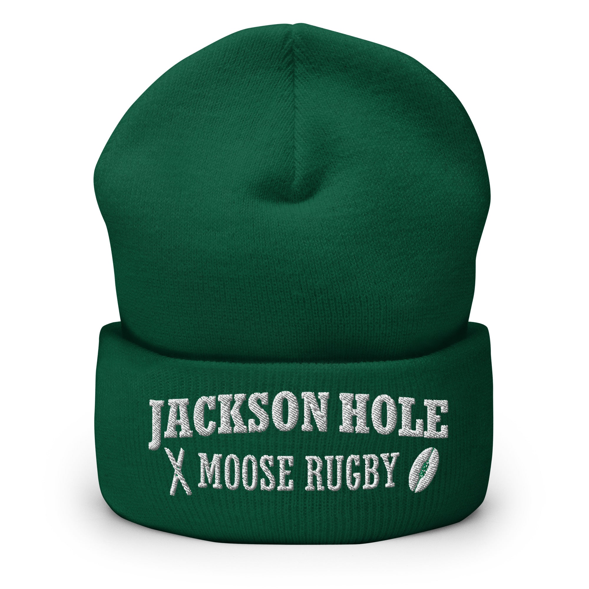 JH Moose Rugby Cuffed Beanie Hat - Winter Warm Knit Skull Cap for Men & Women - Perfect for Cold Weather, Outdoor Sports, and Casual Style