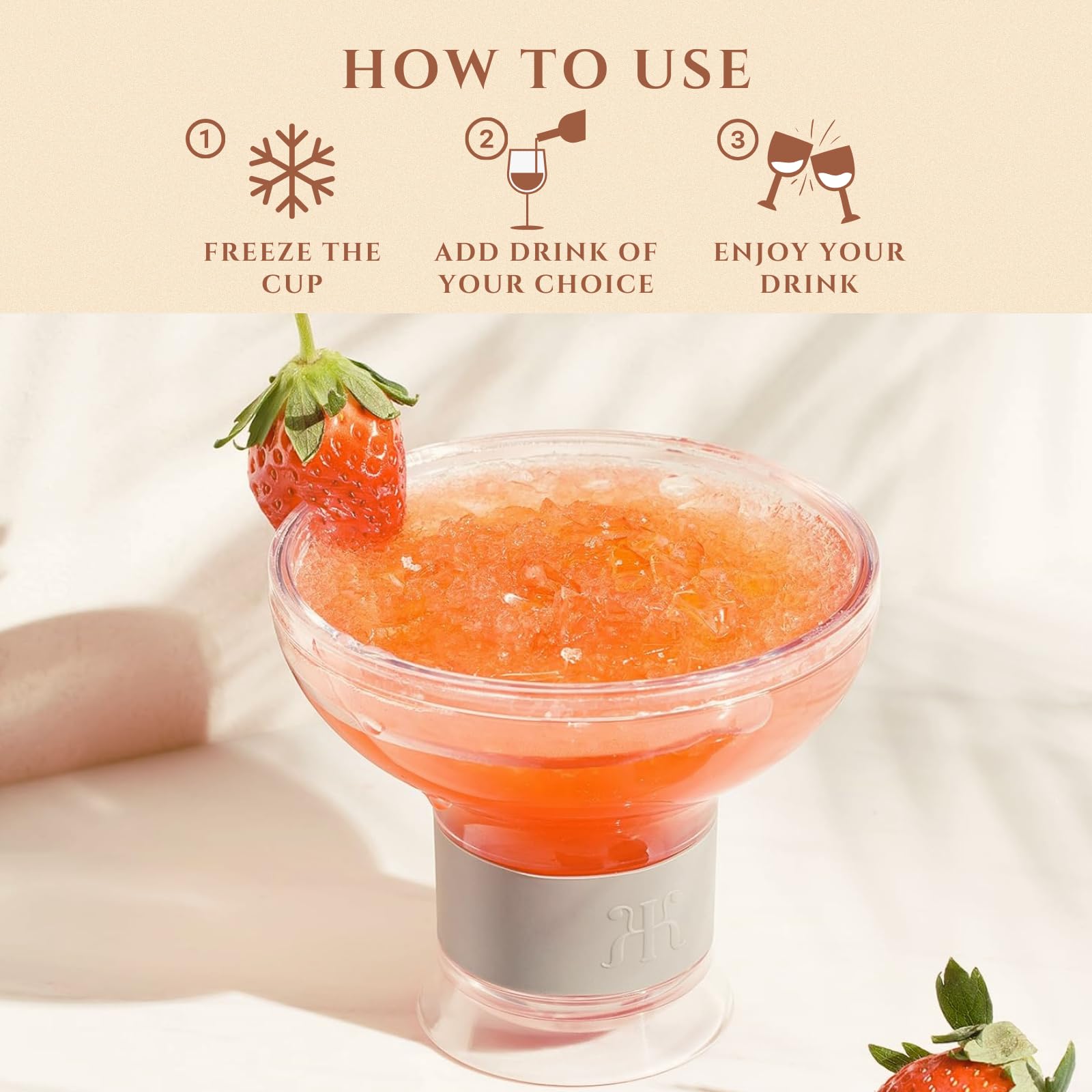 Khen Frozen Margarita & Cocktail Chiller Glasses - Set of 4 Unbreakable Tritan Acrylic Cups (12oz) | Double Wall Insulated Cooling Drinkware with Silicone Holder | Perfect for Margaritas, Cocktails, Iced Coffee & Summer Beverages