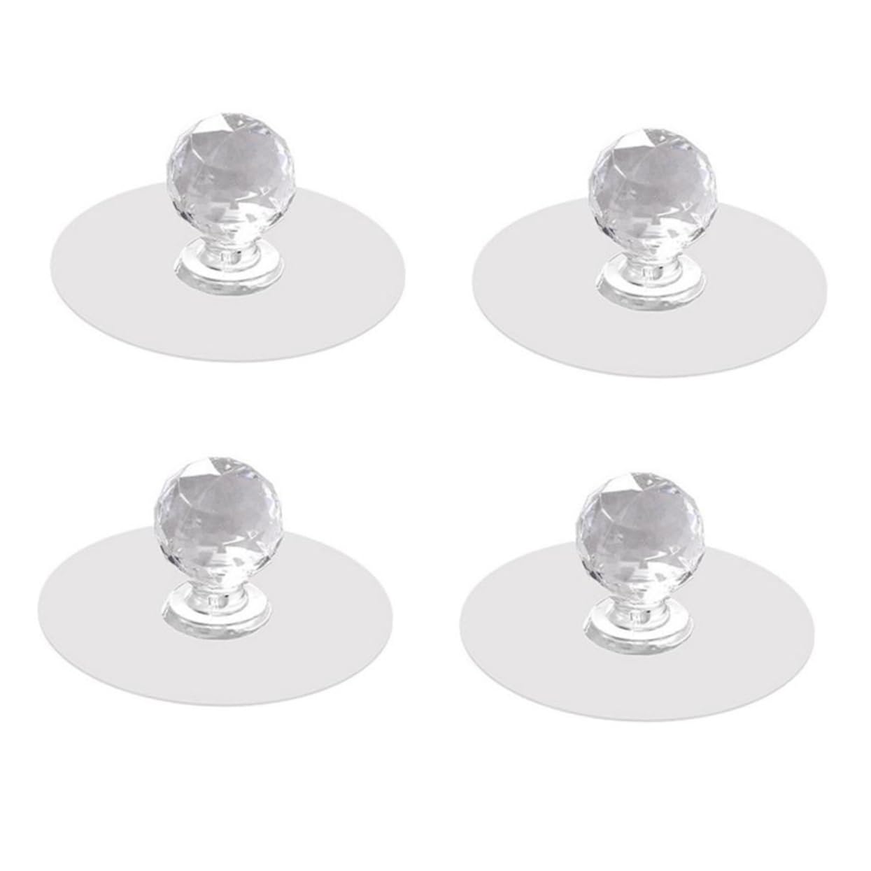 4-Pack Clear Adhesive Wardrobe Knobs - Invisible Cabinet Door Pulls for Dressers & Closets - Perfect for Bedroom Organization & Space-Saving Storage