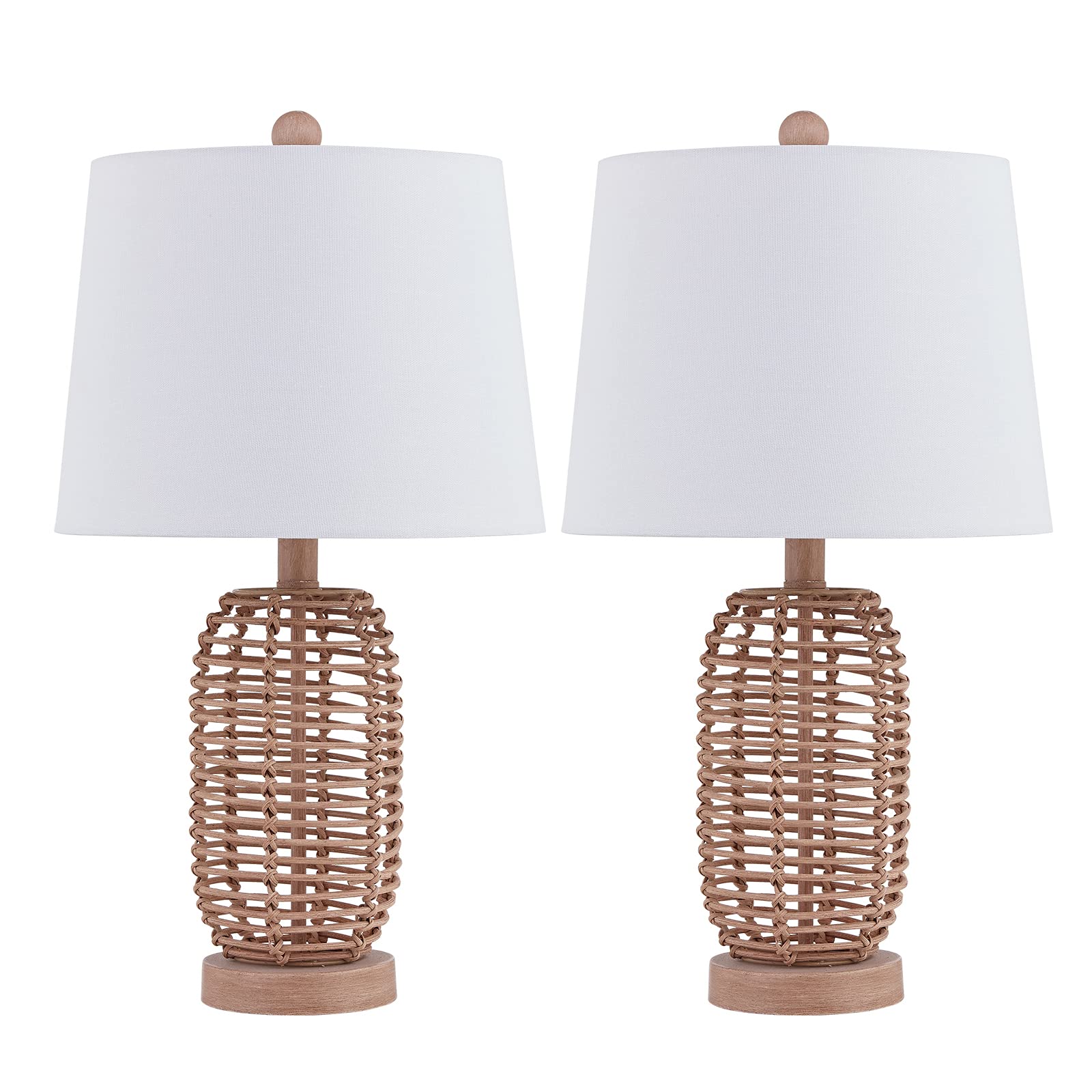 Maxax Natural Rattan Table Lamps Set of 2 - 21