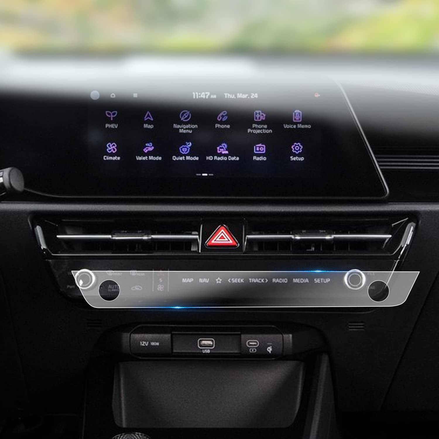 2023+ Kia Niro SG2 Car A/C Climate Control Screen Protector - Anti-Glare Touchscreen Protective Film for Infotainment Display | Perfect for Road Trips & Daily Commuting