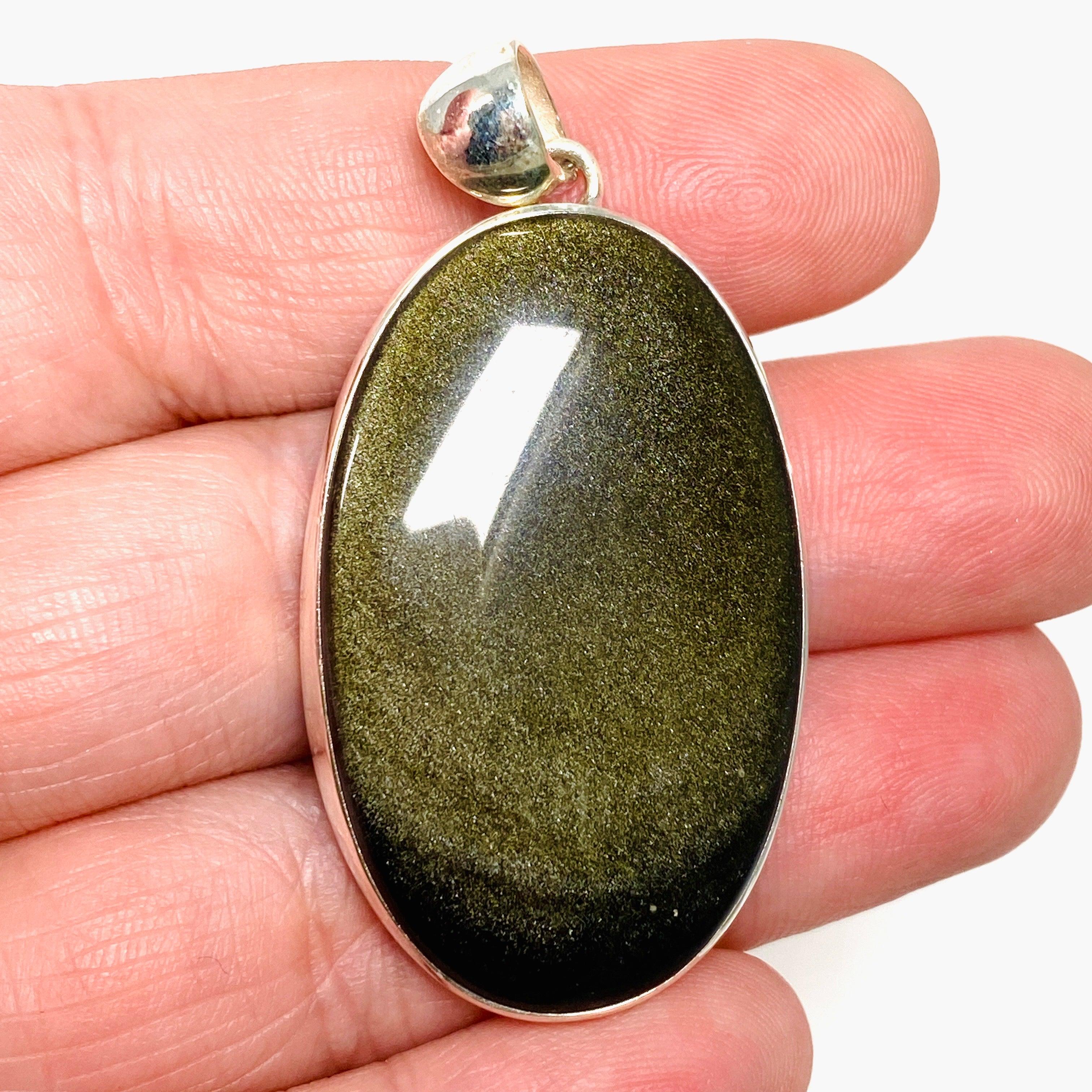Goldsheen Obsidian Oval Pendant Necklace - Natural Stone Jewelry for Women - KPGJ3888 | Perfect for Meditation, Healing & Spiritual Gifts