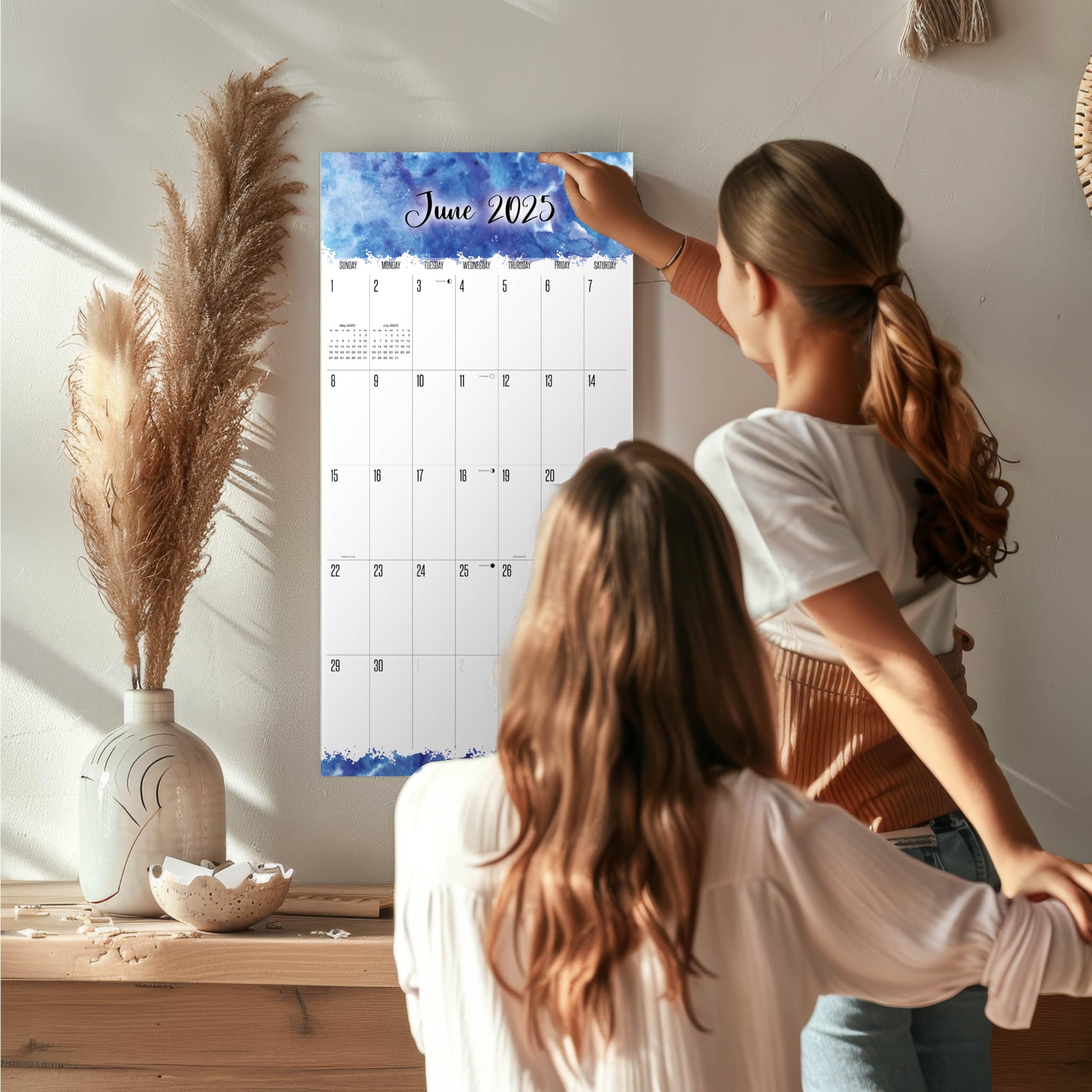 2024-2025 Large Grid Wall Calendar - 12x24 Inch Big Grid Planner with Thick No-Bleed Paper - Perfect for Teachers, Office & Home Organization - Made in USA - Great for Classroom, Office Decor & Family Scheduling