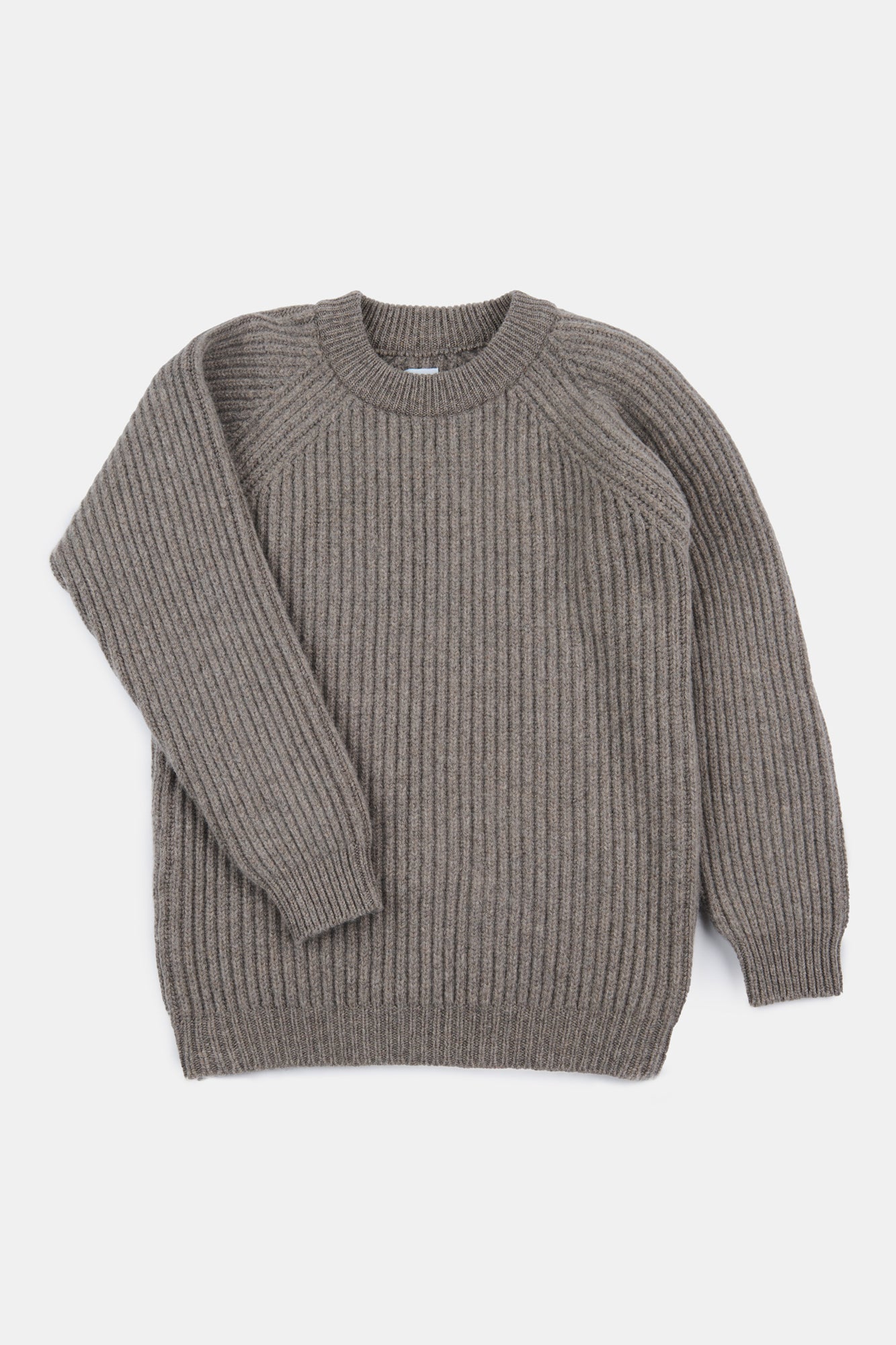 Women's Lambswool Fisherman Ribbed Sweater - Soft Winter Knit Pullover in Truffle Brown | Cozy Casual Wear for Fall & Winter Outfits