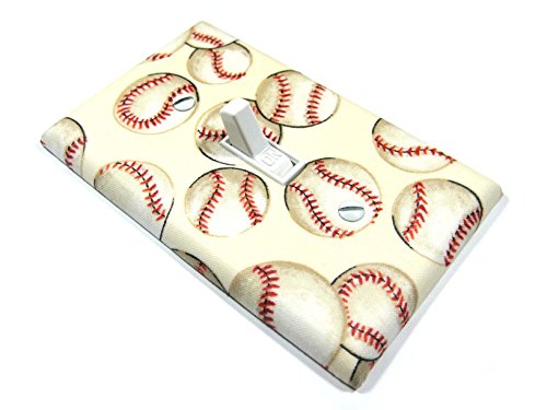 Baseball Light Switch Cover Plate - Cream Color for Kids Bedroom & Nursery Decor - Perfect for Sports Themed Rooms, Playrooms, and Boys' Bedrooms