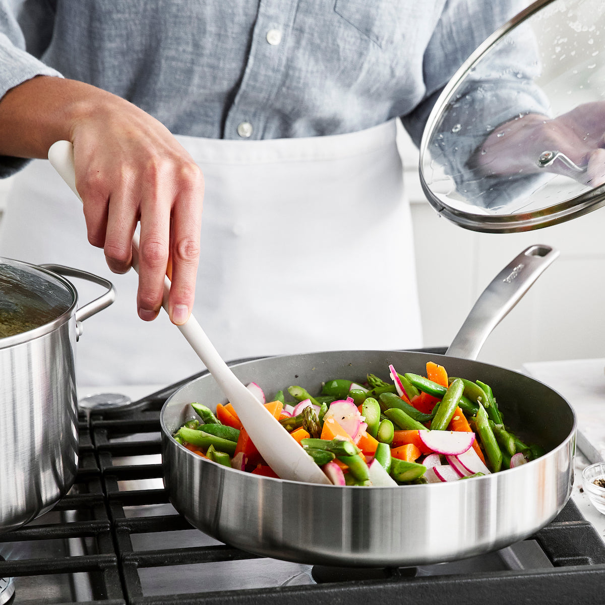 Premium Chatham 12-Piece Stainless Steel Cookware Set - Nonstick Pots & Pans for Professional Cooking, Baking & Family Meals