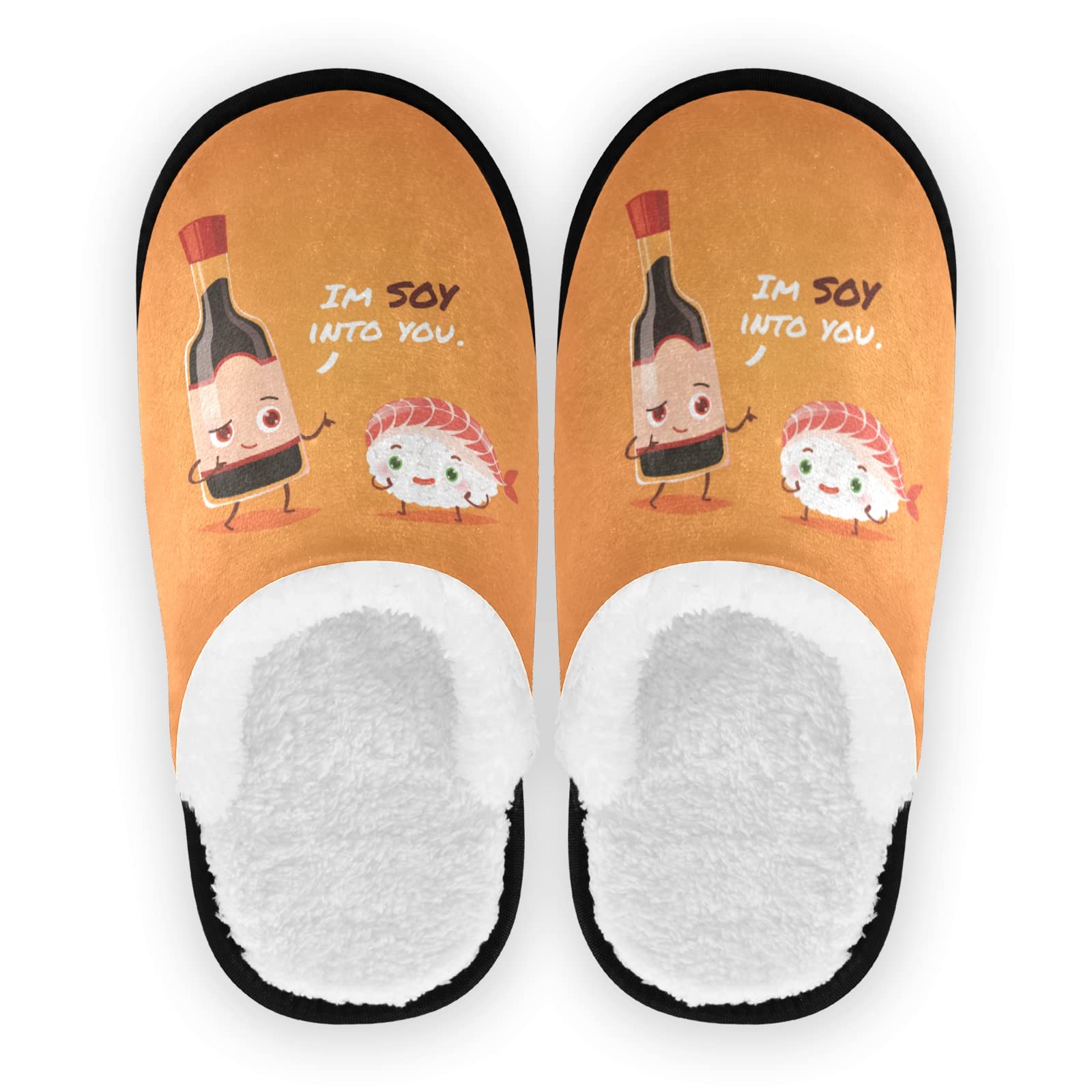 GuoChe Funny Sushi Slippers for Women & Men - Cozy Plush Fuzzy House Shoes with Slip-On Design for Indoor/Outdoor Use - Perfect Gift for Anime Lovers & Sushi Fans