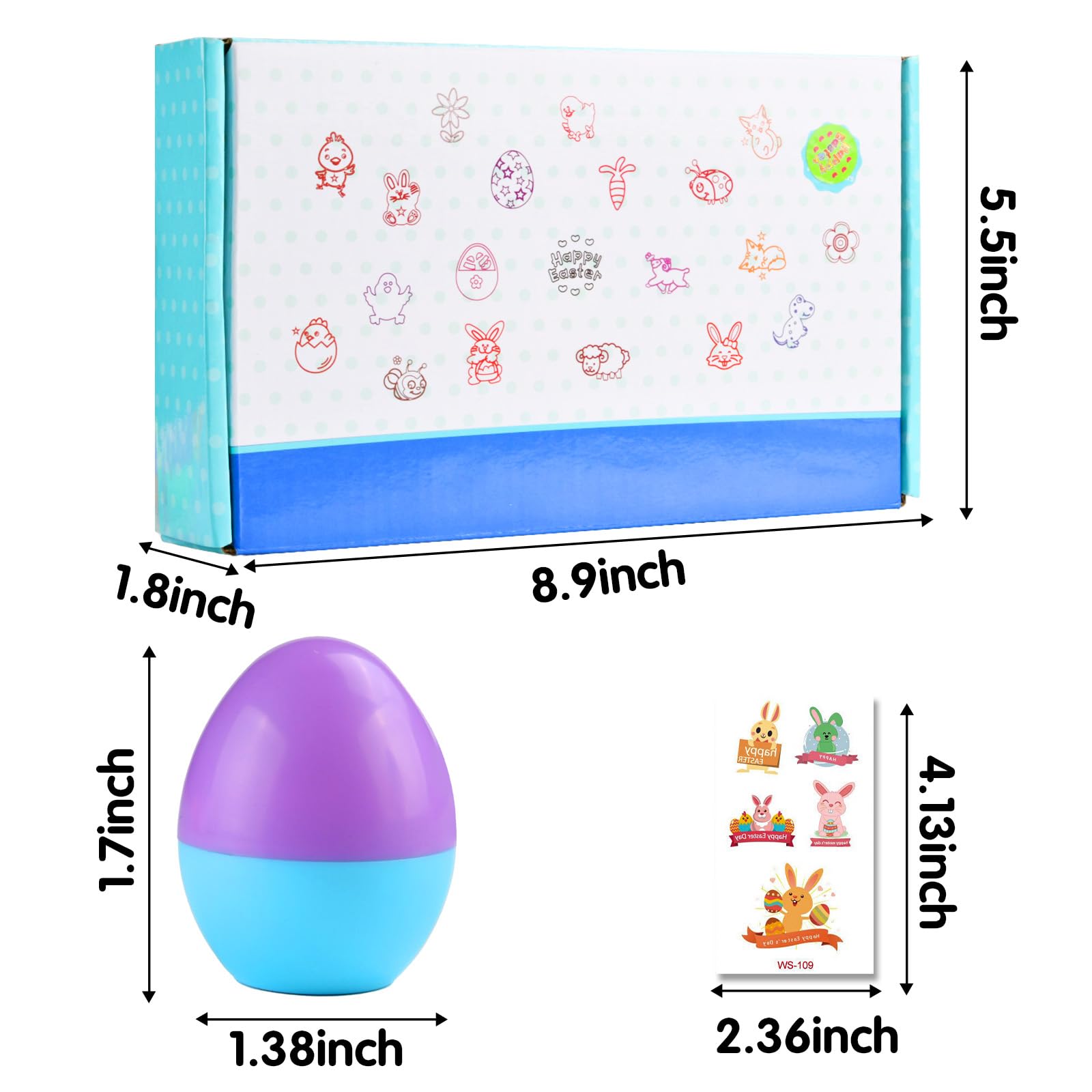 BUUFAN 24Pcs Easter Egg Stampers - Self Inking Stamps for Kids, Easter Basket Stuffers, Easter Egg Hunt Game Toys - Fun DIY Crafts & Party Favors for Easter Celebrations