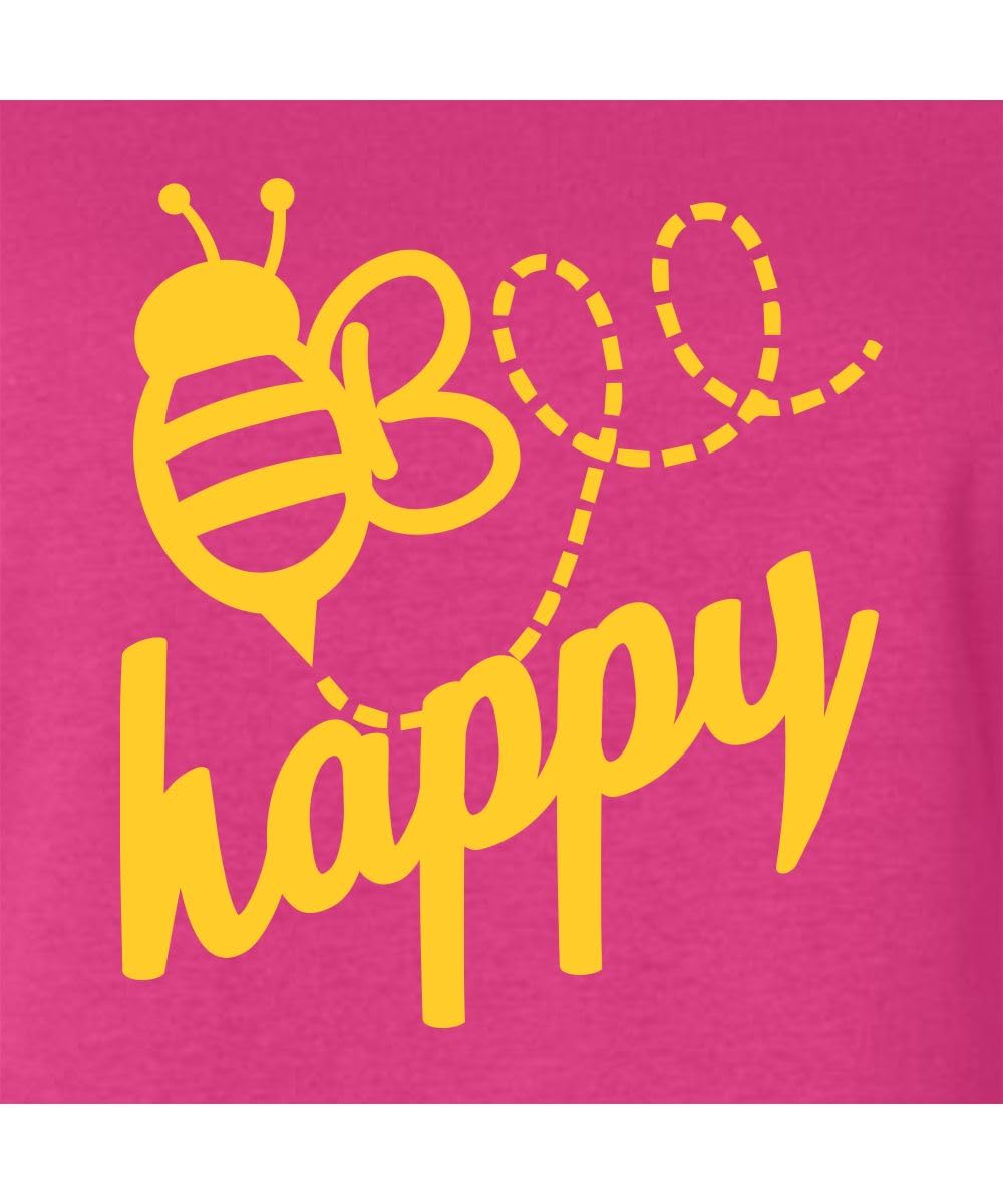 Women's Bee Happy Graphic T-Shirt - Cute & Comfortable Casual Tee for Everyday Wear | Perfect for Summer, Outings & Gifts