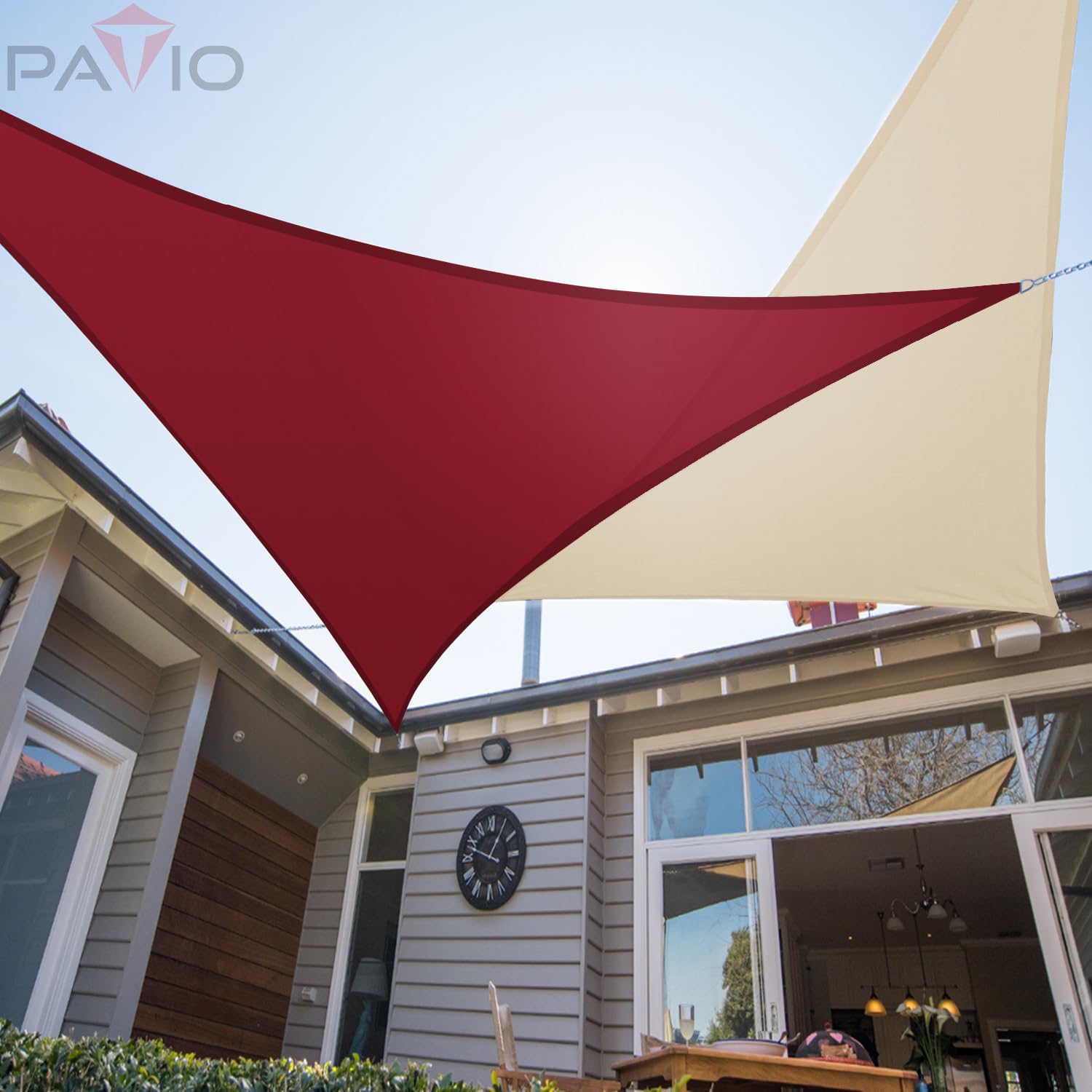 17' x 17' x 17' Beige Triangle Sun Shade Sail - 95% UV Block Waterproof Canopy for Patio, Garden, Backyard & Deck | Outdoor Sun Protection & Cooling Solution