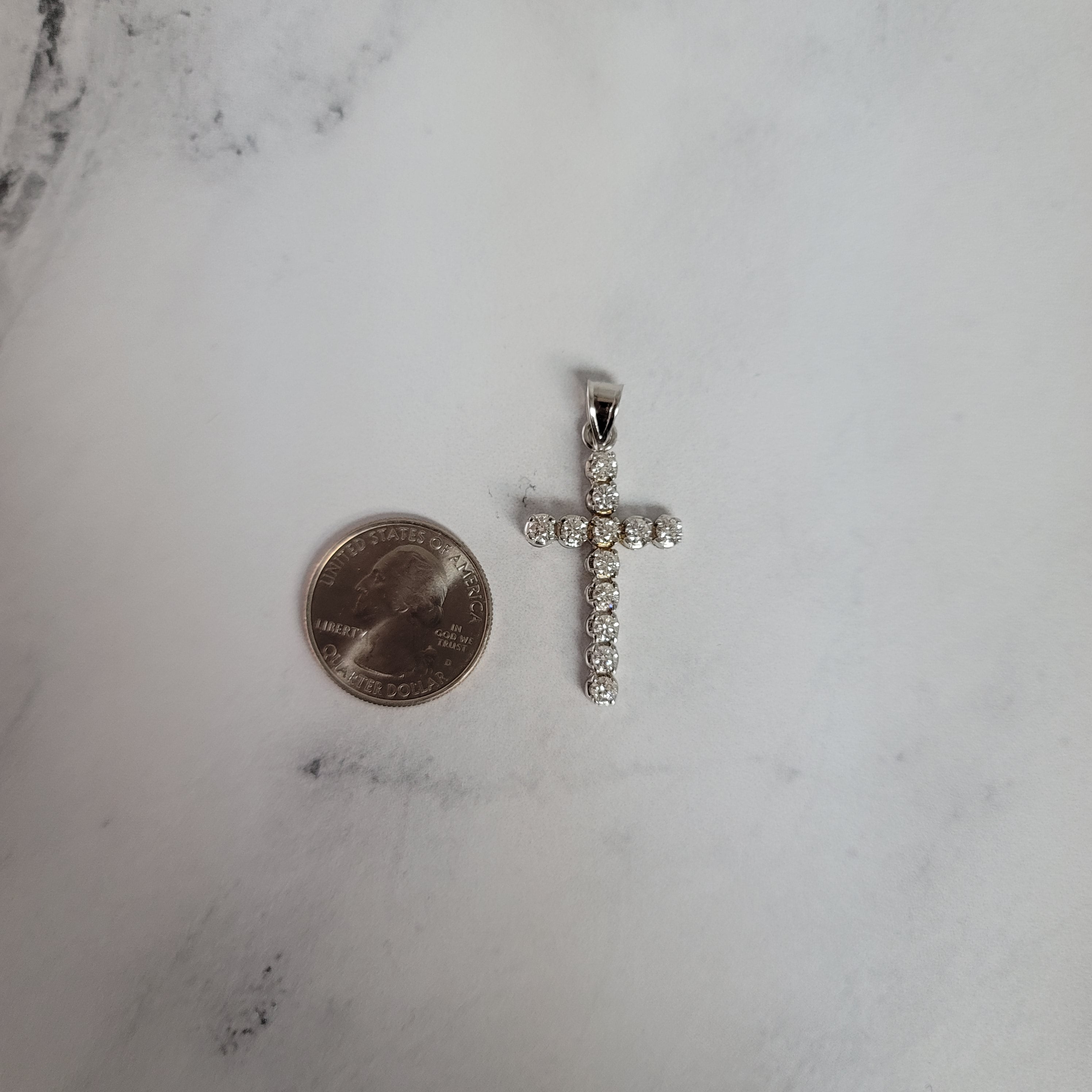 1.38cttw Diamond Cross Pendant in 14k White Gold - Elegant Religious Jewelry for Women, Perfect for Gifts, Church, Weddings & Special Occasions