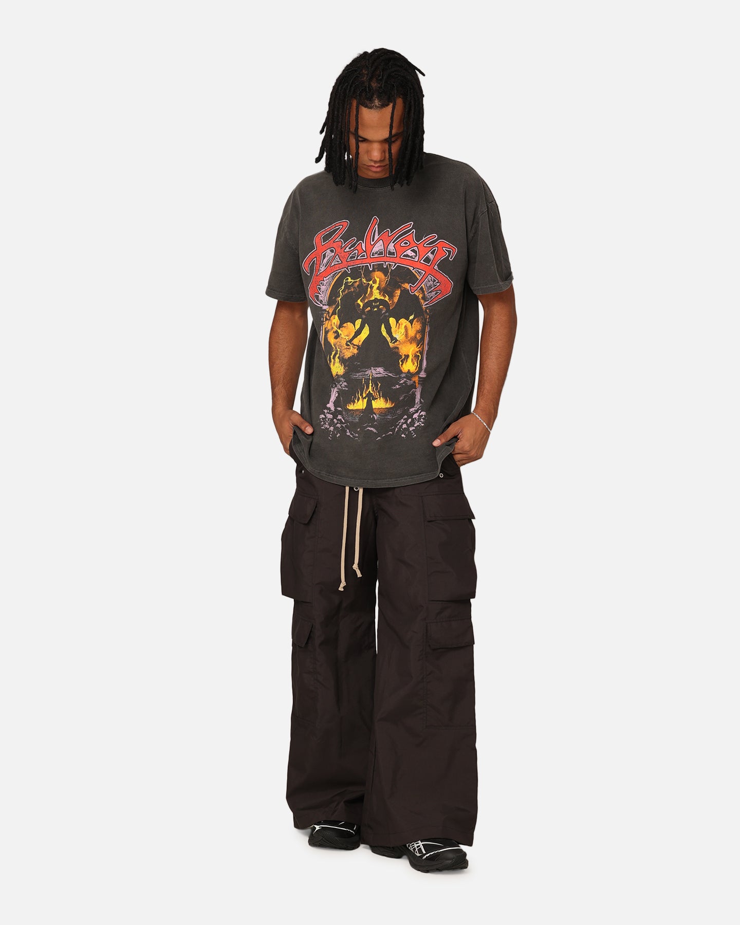 Lord of the Rings Balrog Graphic Heavyweight T-Shirt - Black Vintage Wash | American Thrift | Casual Wear, Cosplay & Fantasy Fan Merchandise