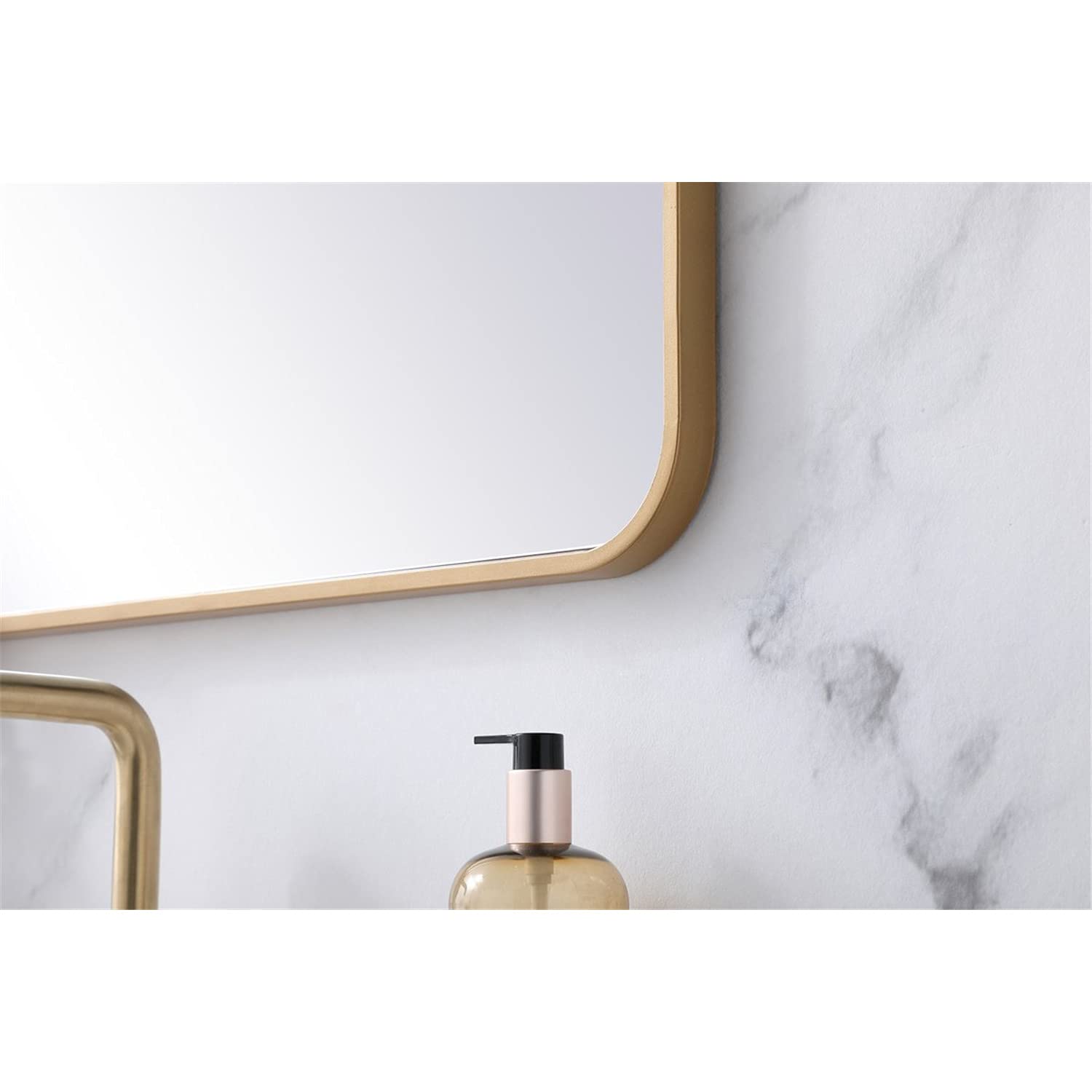 Elegant Brass Metal Mirror 24x32 - Home & Office Decor