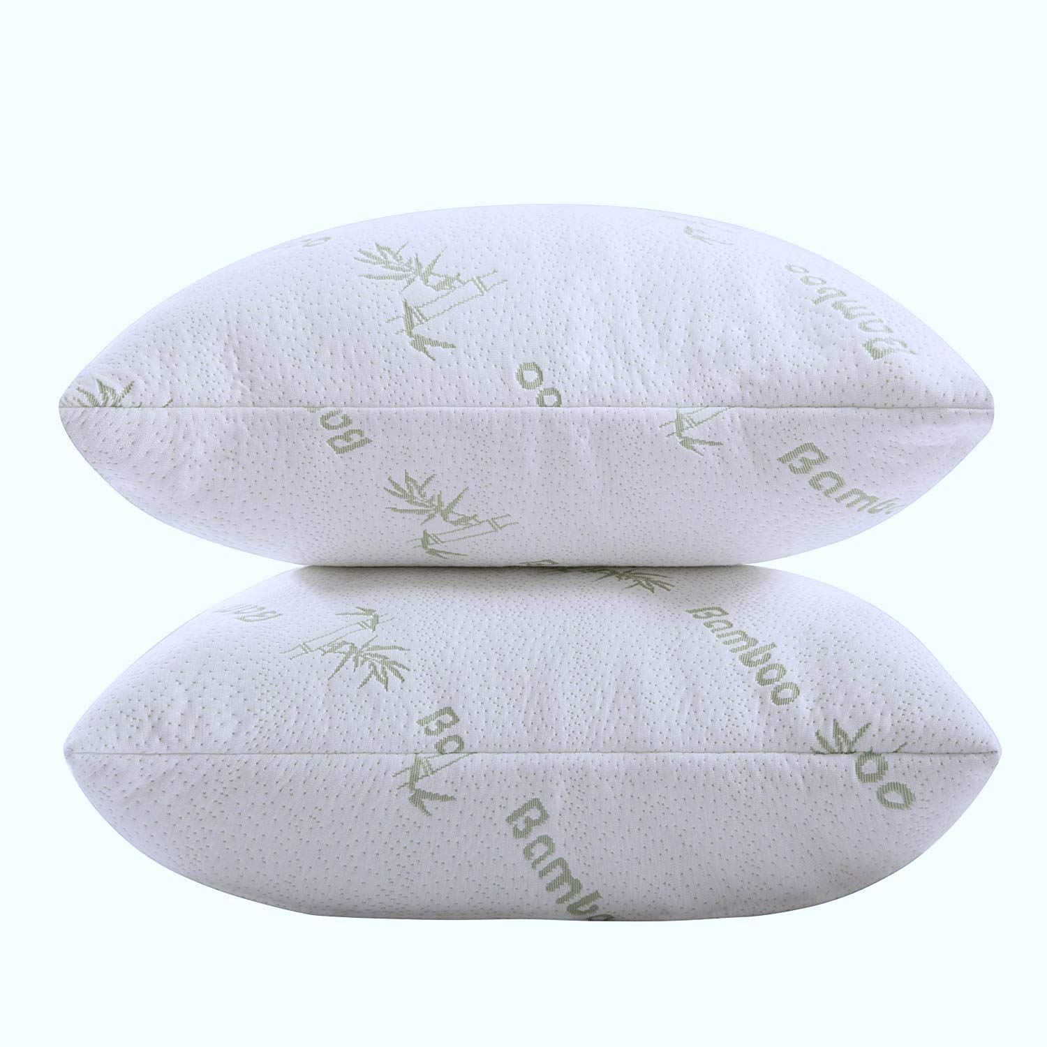 Bamboo Viscose Bed Pillows 2 Pack - Queen Size, Ultra Soft for Side & Back Sleepers - Home & Hotel Use