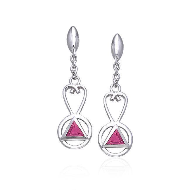 Encircled AA Symbol Sterling Silver Earrings for Women - Elegant & Minimalist Jewelry for Everyday Wear, Gifts & Special Occasions