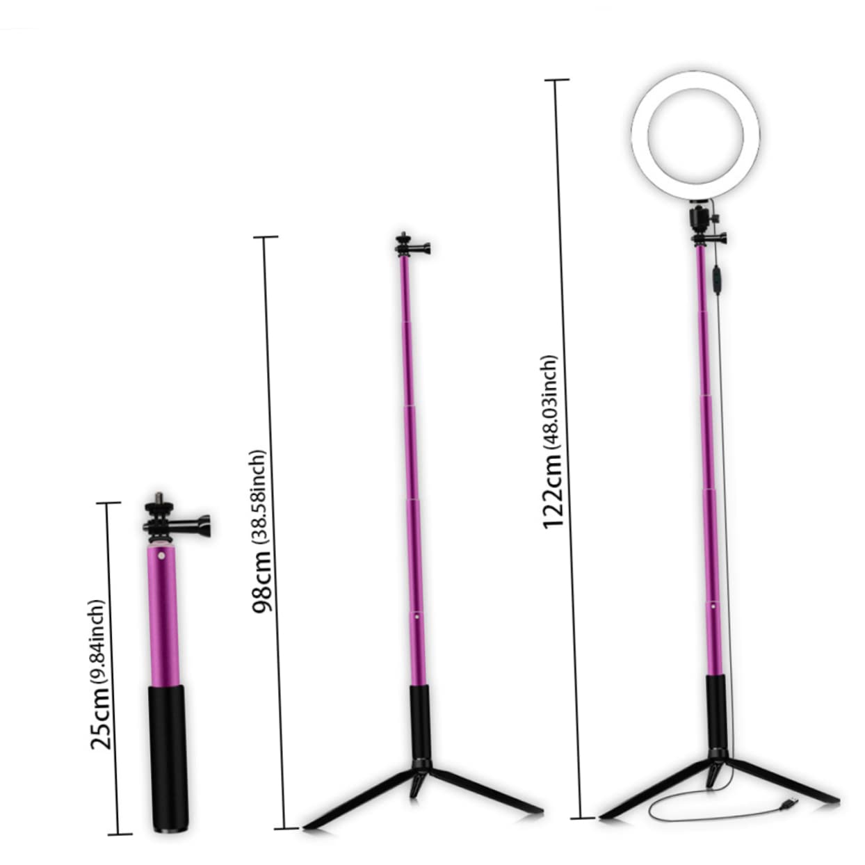 Minkissy Professional LED Video Tripod Set with Beauty Fill Light - Adjustable Telescopic Stand for Camera, Selfie, Live Streaming & Photography - Perfect for YouTube, TikTok, Vlogging & Content Creation