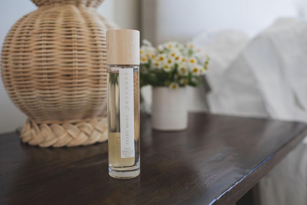 Sand & Fog Vanilla Sandalwood Room Spray - 100mL Essential Oil Aromatherapy Mist for Home, Bedroom & Office Relaxation