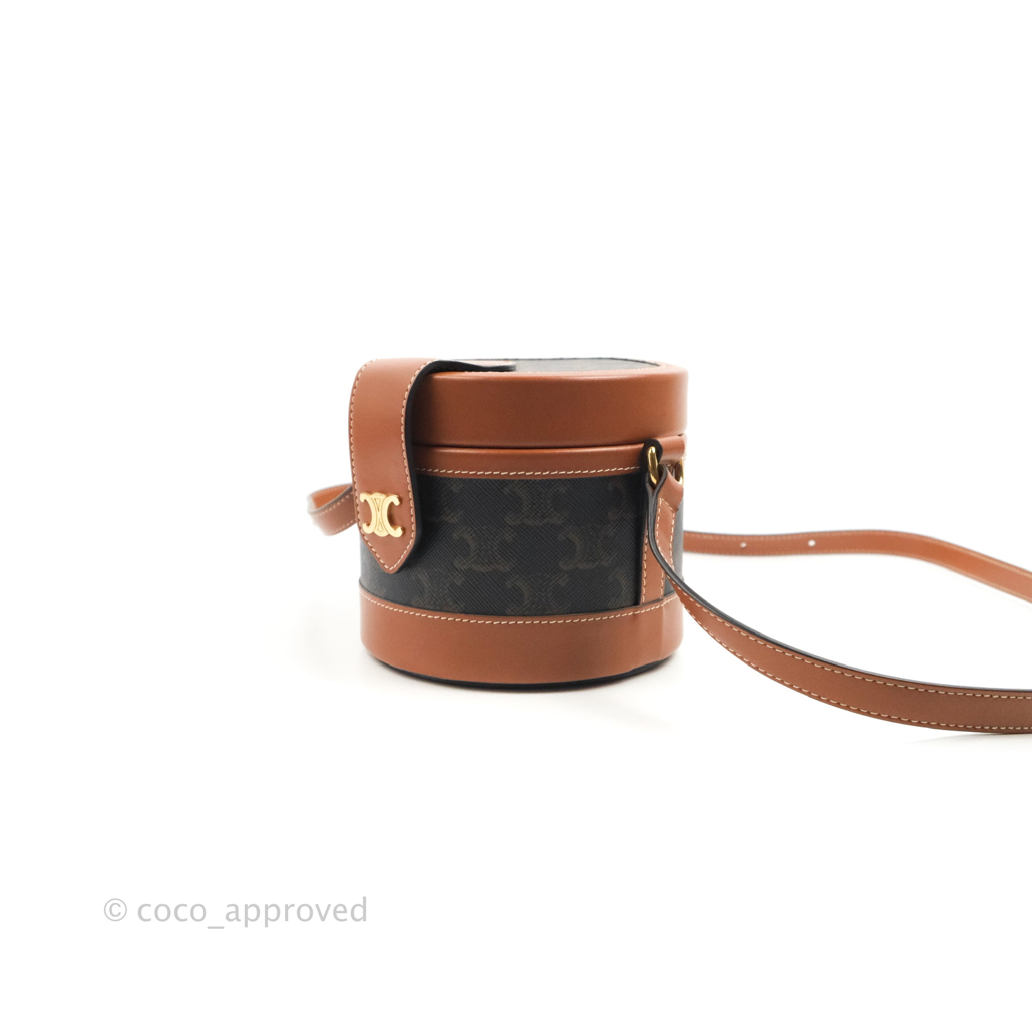 Celine Small Tambour Triomphe Canvas Shoulder Bag - Luxury Designer Handbag for Women | Perfect for Work, Travel & Everyday Use