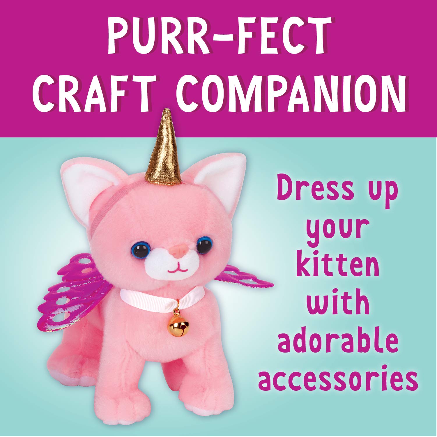 Creativity for Kids Cuddly Kitten Plush Toy with Pet Carrier - DIY Craft Kit for Toddlers Ages 4-5, Fun Cat Toys & Creative Activities for Girls - Perfect Gift for Birthday & Pretend Play at Home