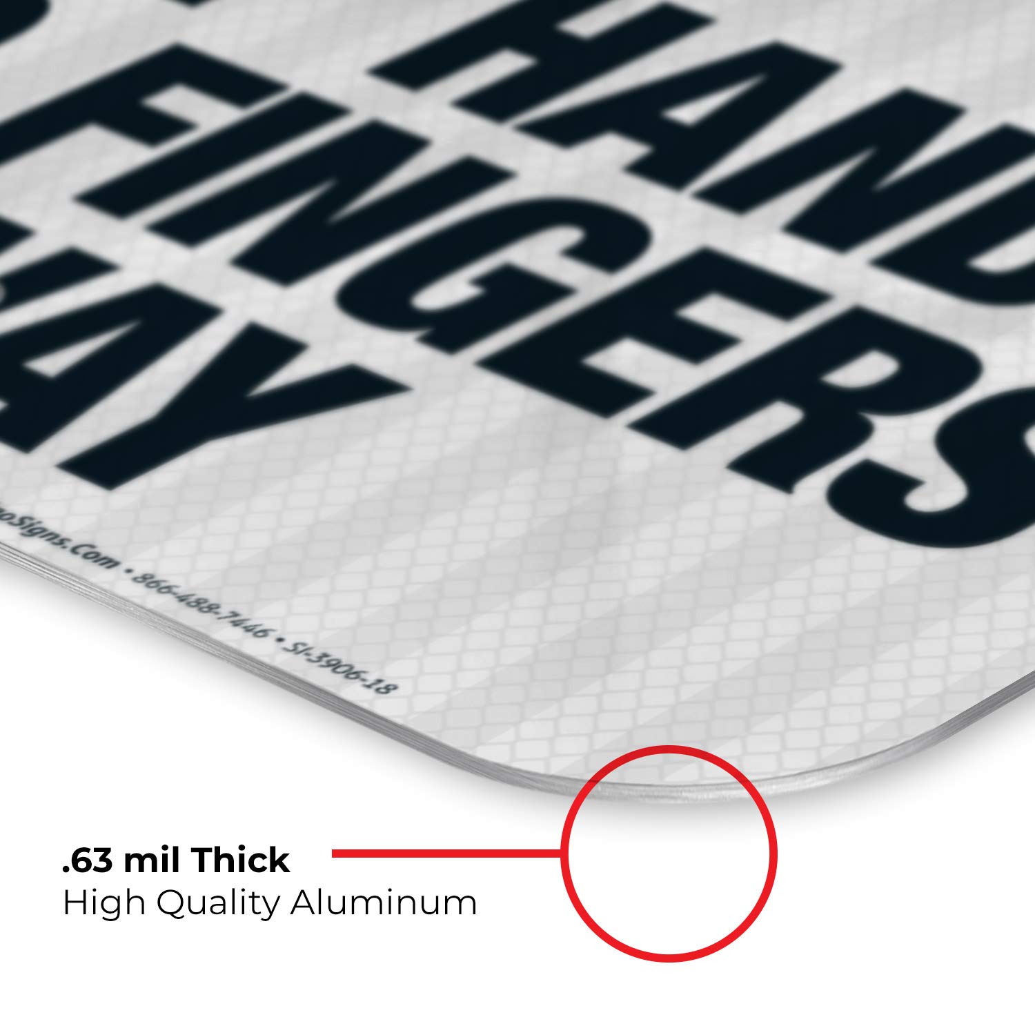 OSHA Danger Sign - Keep Hands and Fingers Away | 12x18 Inches Reflective Aluminum Safety Sign | 3M EGP Fade-Resistant for Indoor/Outdoor Use | Made in USA | Perfect for Factories, Warehouses & Construction Sites