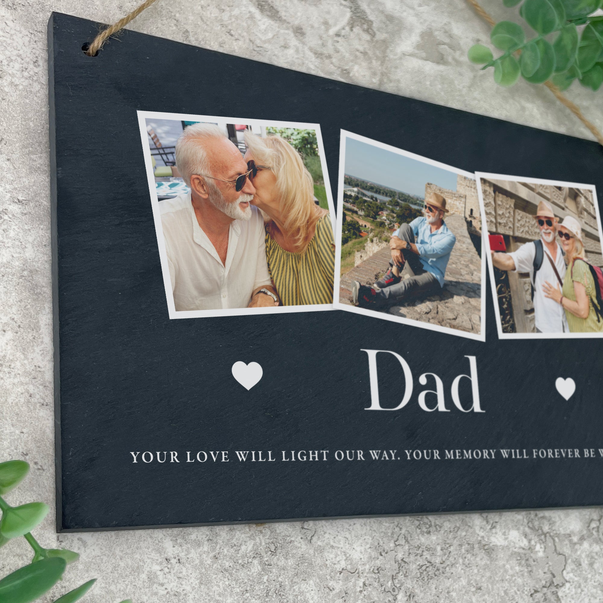 Personalized Memorial Photo Slate Plaque - 10