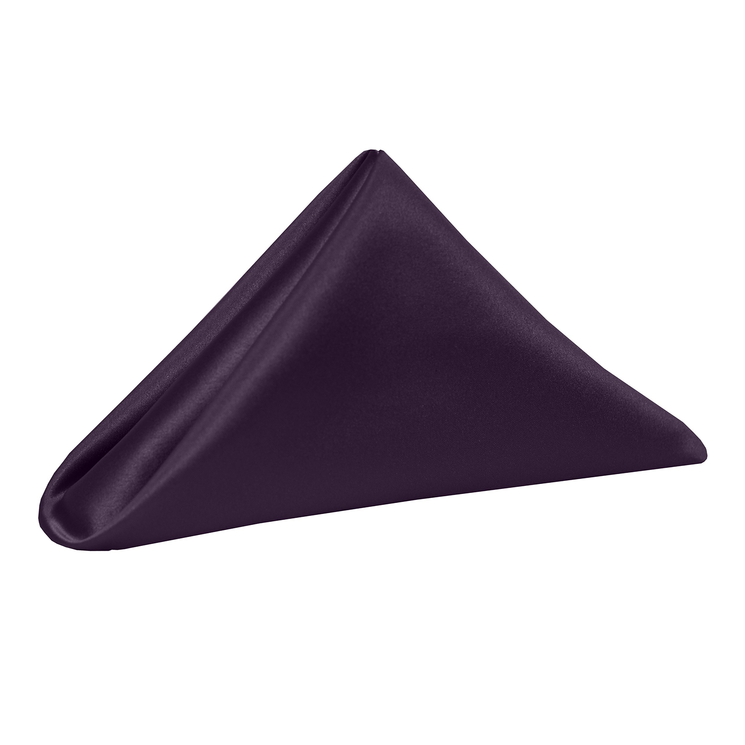 46 Dozen Bridal Satin Dinner Napkins 20x20 Inches - Aubergine Eggplant Purple - Perfect for Weddings, Formal Dinners & Special Events