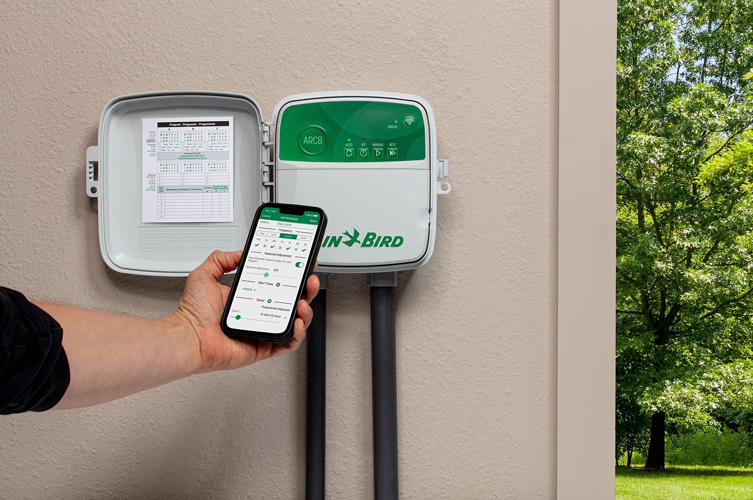 Rain Bird ARC8 Smart WiFi Irrigation Controller - 8-Zone App-Controlled Water Timer for Lawn & Garden | Alexa Compatible, EPA WaterSense Certified | Perfect for Home, Yard & Landscape Watering Systems