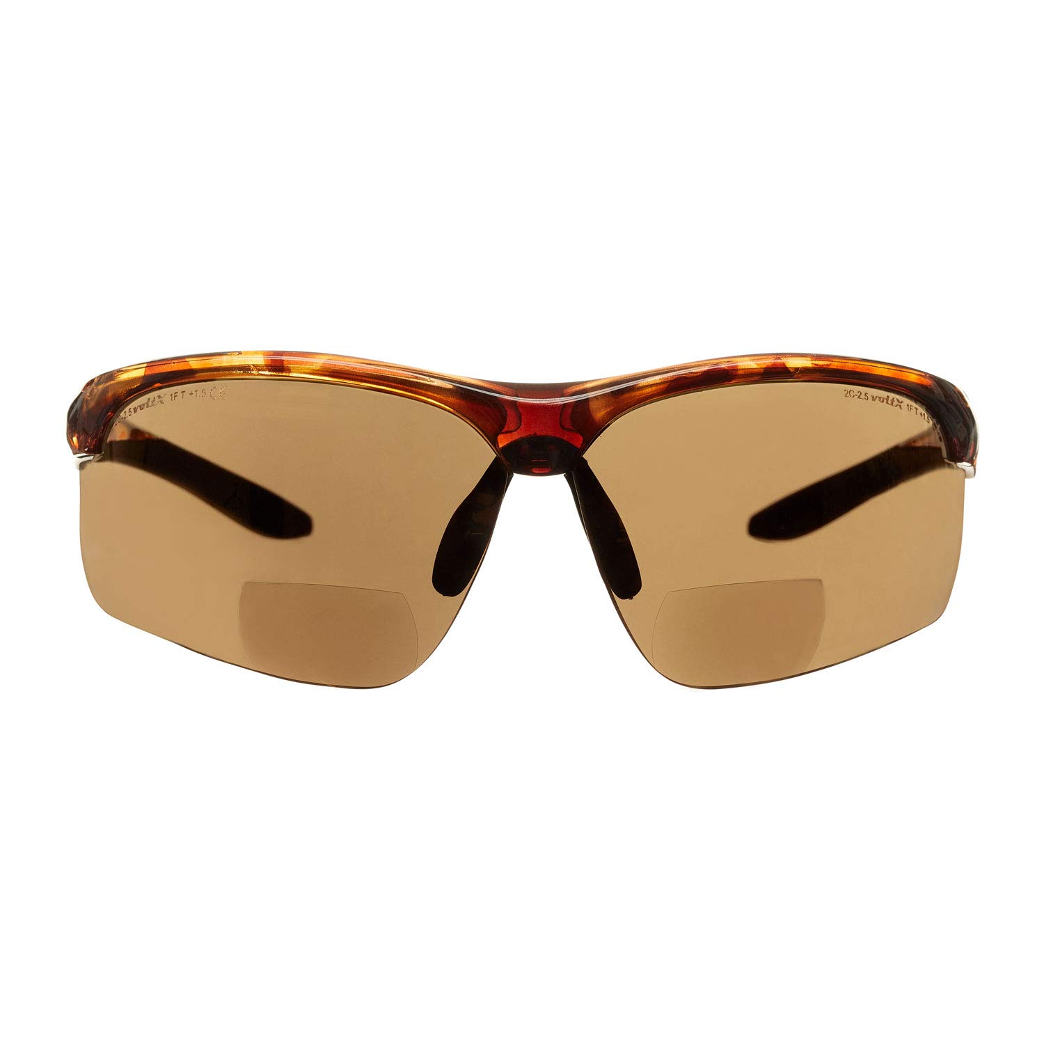 voltX 'CONSTRUCTOR ULTIMATE' Bifocal Safety Glasses with UV400 Lens - Tortoise Frame & Gold Mirror +1.5 Dioptre - CE EN166FT Certified Anti-Fog Reading Glasses for Cycling, Construction, and Outdoor Sports
