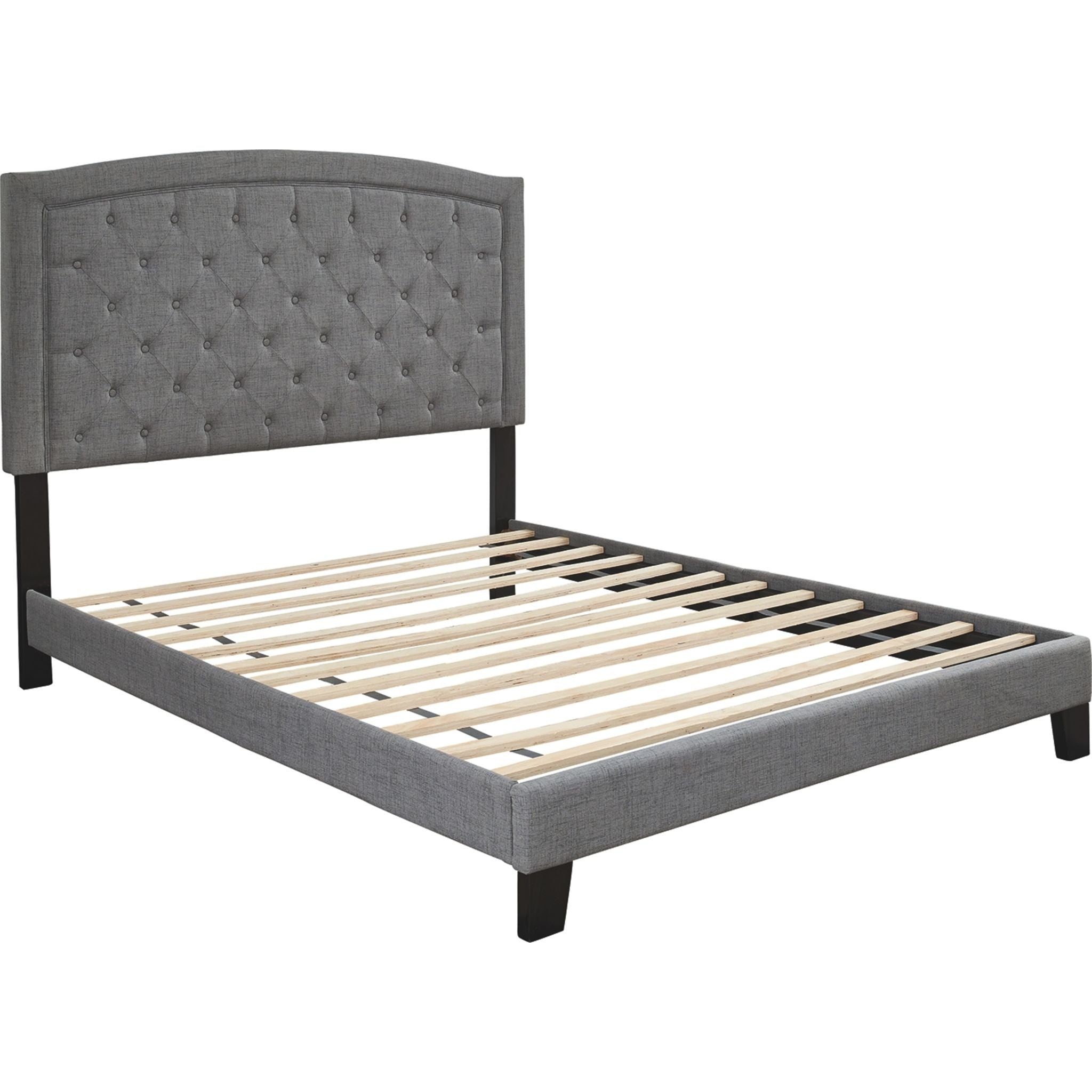 Adelloni Queen Size Bed Frame with Headboard - Modern Platform Bed for Bedroom, Guest Room & Dorm - Sturdy Wooden Slat Support & Easy Assembly