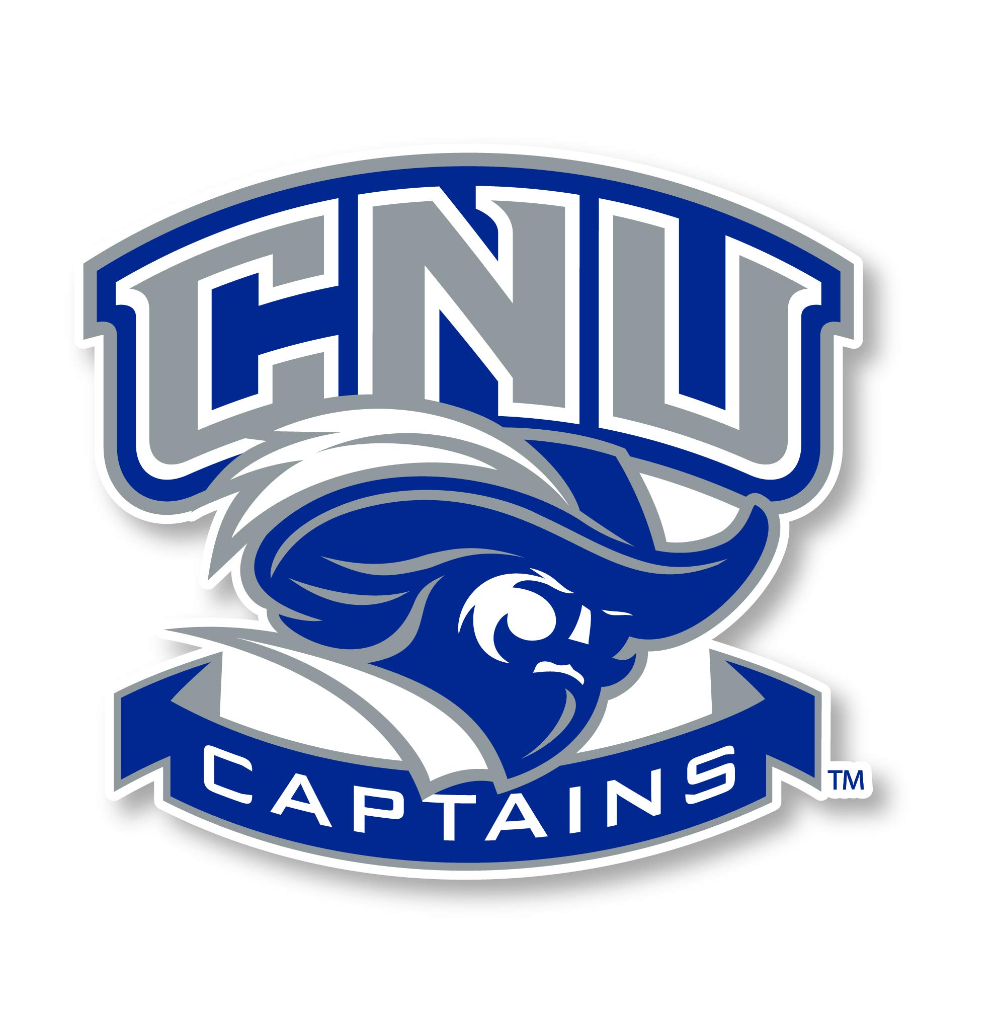 Christopher Newport Captains 12 Inch Vinyl Mascot Decal Sticker 4-Pack - Officially Licensed College Stickers for Cars, Laptops & Windows - Durable Waterproof Decals for School Spirit & Fan Gear