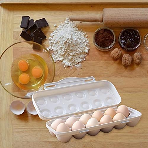 Plastic Egg Tray Holder with Lid - 12-Capacity Refrigerator Storage Organizer for Fresh Eggs (Grey) | Perfect for Kitchen Organization & Egg Protection