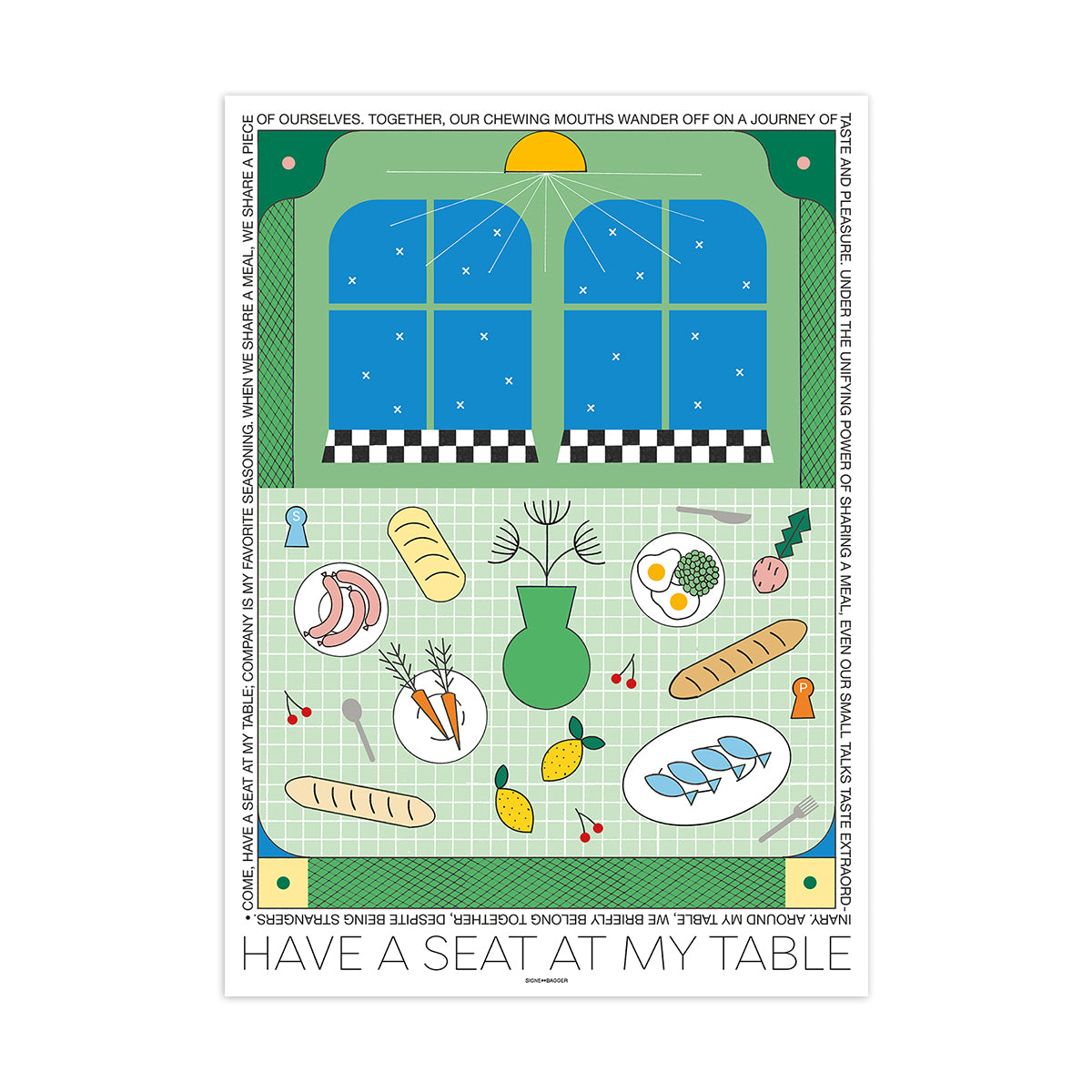 A Seat at My Table Print - Inspirational Wall Art for Home & Office Decor - Perfect for Dining Room, Kitchen, or Workspace