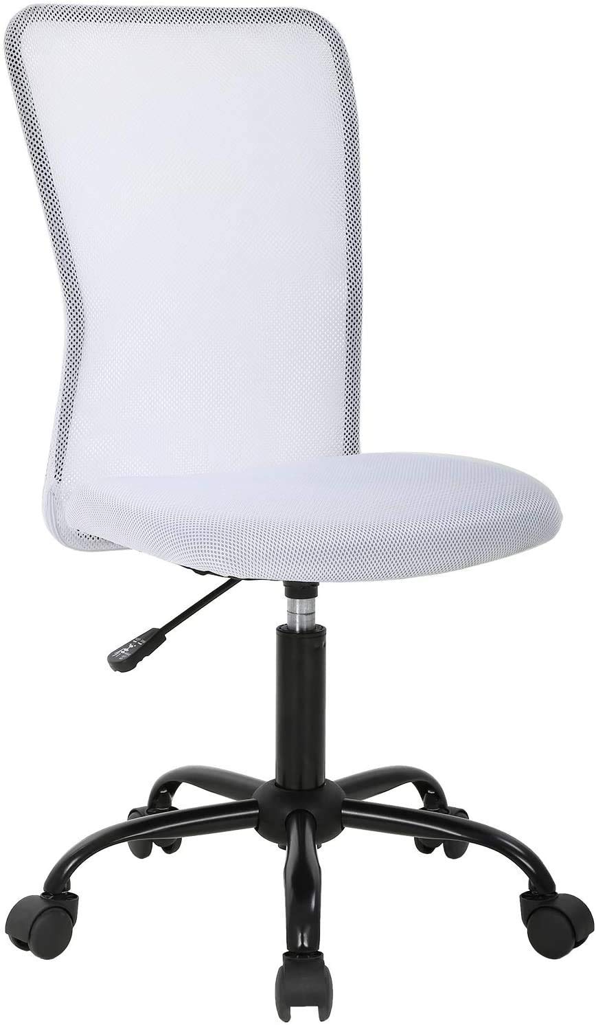 Ergonomic Mesh Office Chair - Adjustable Mid Back Task Chair with Lumbar Support, Armless Rolling Swivel Computer Chair for Home & Office - Perfect for Long Work Hours, Video Calls, and Comfortable Workspaces (Women & Men)