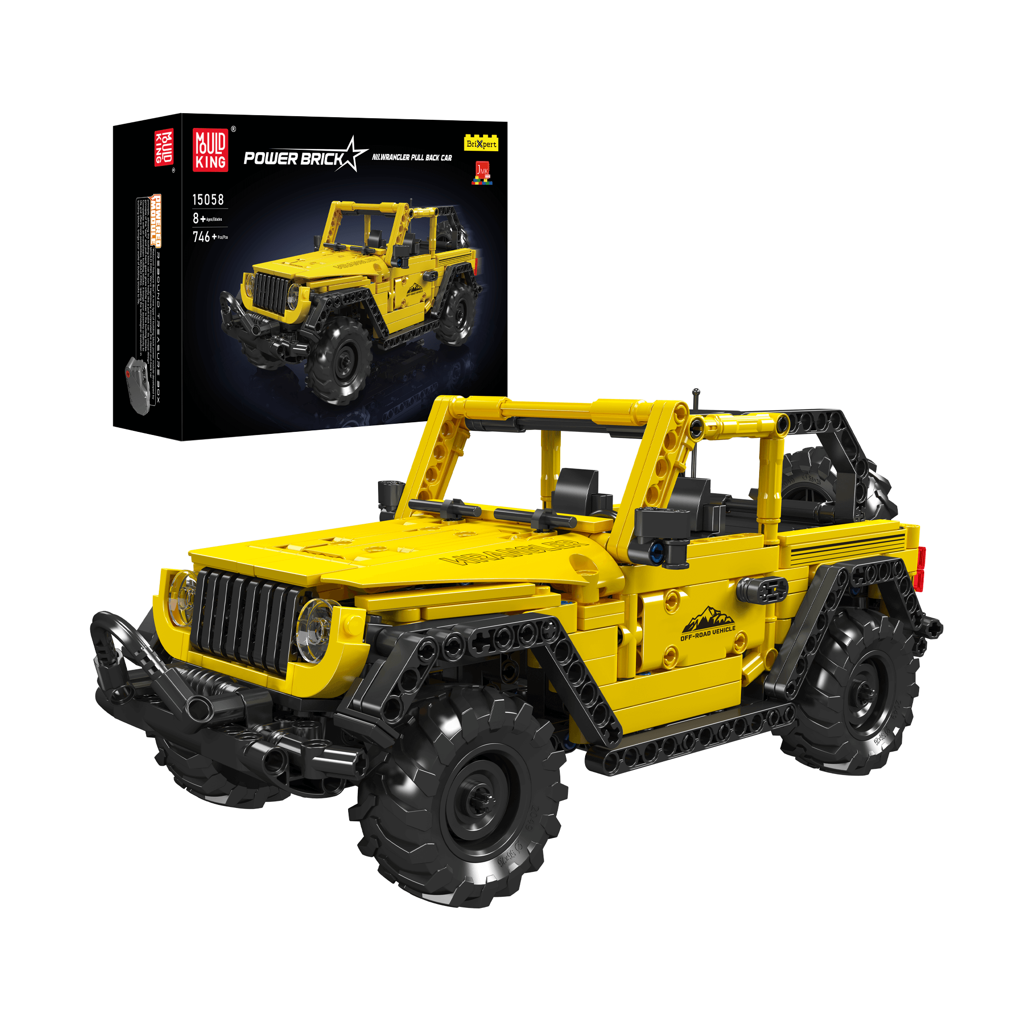 Mould King 15058 Wrangler Off-Road Car Model Building Set – 746 PCS DIY Construction Toy for Adults & Kids | Perfect for STEM Learning, Gift Giving & Collector Display